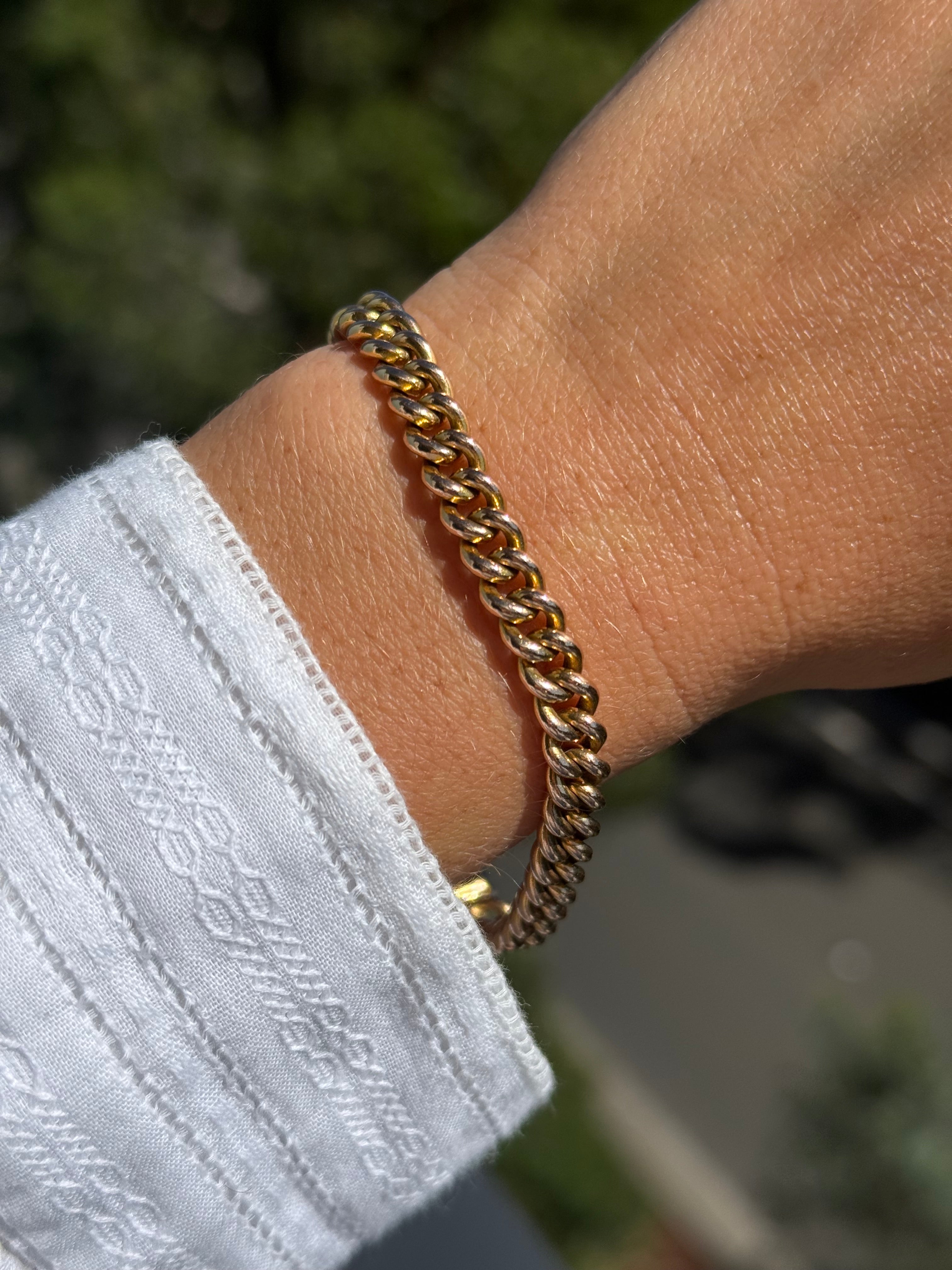 Antique Solid Curb Bracelet
