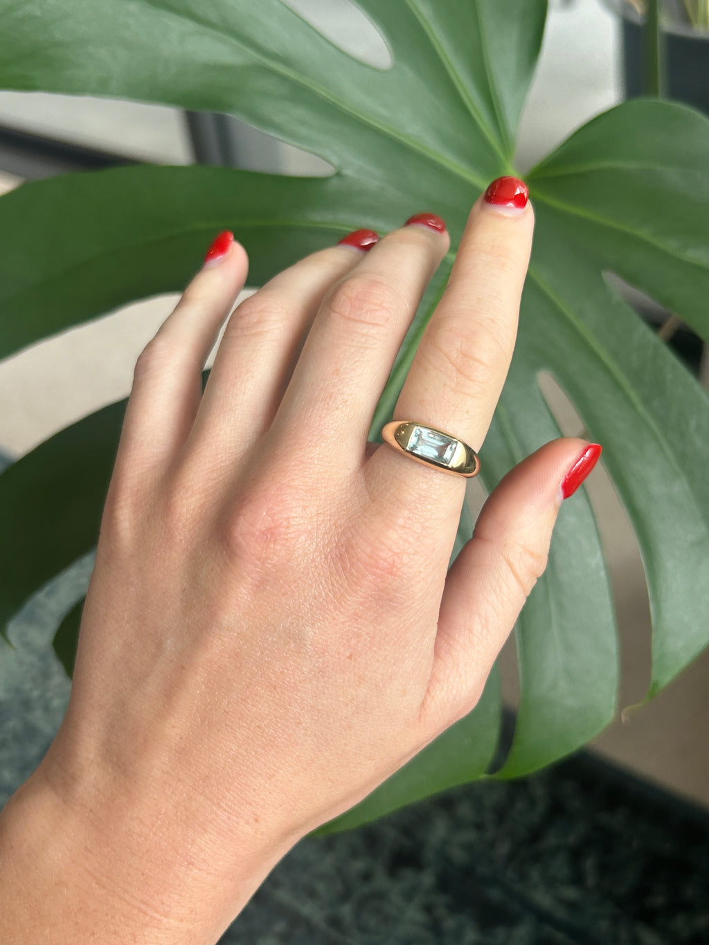 Aquamarine Aura Ring