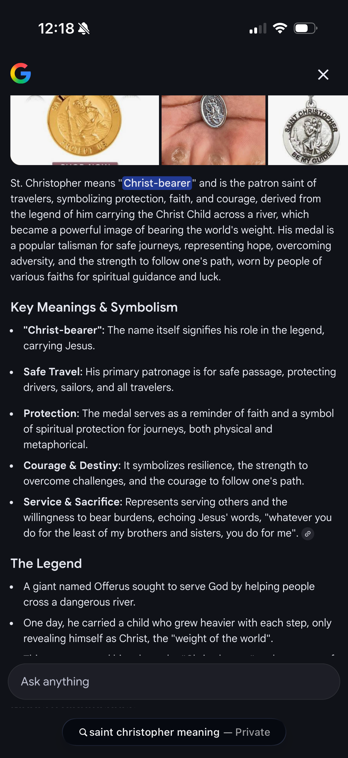 St Christopher Medallion