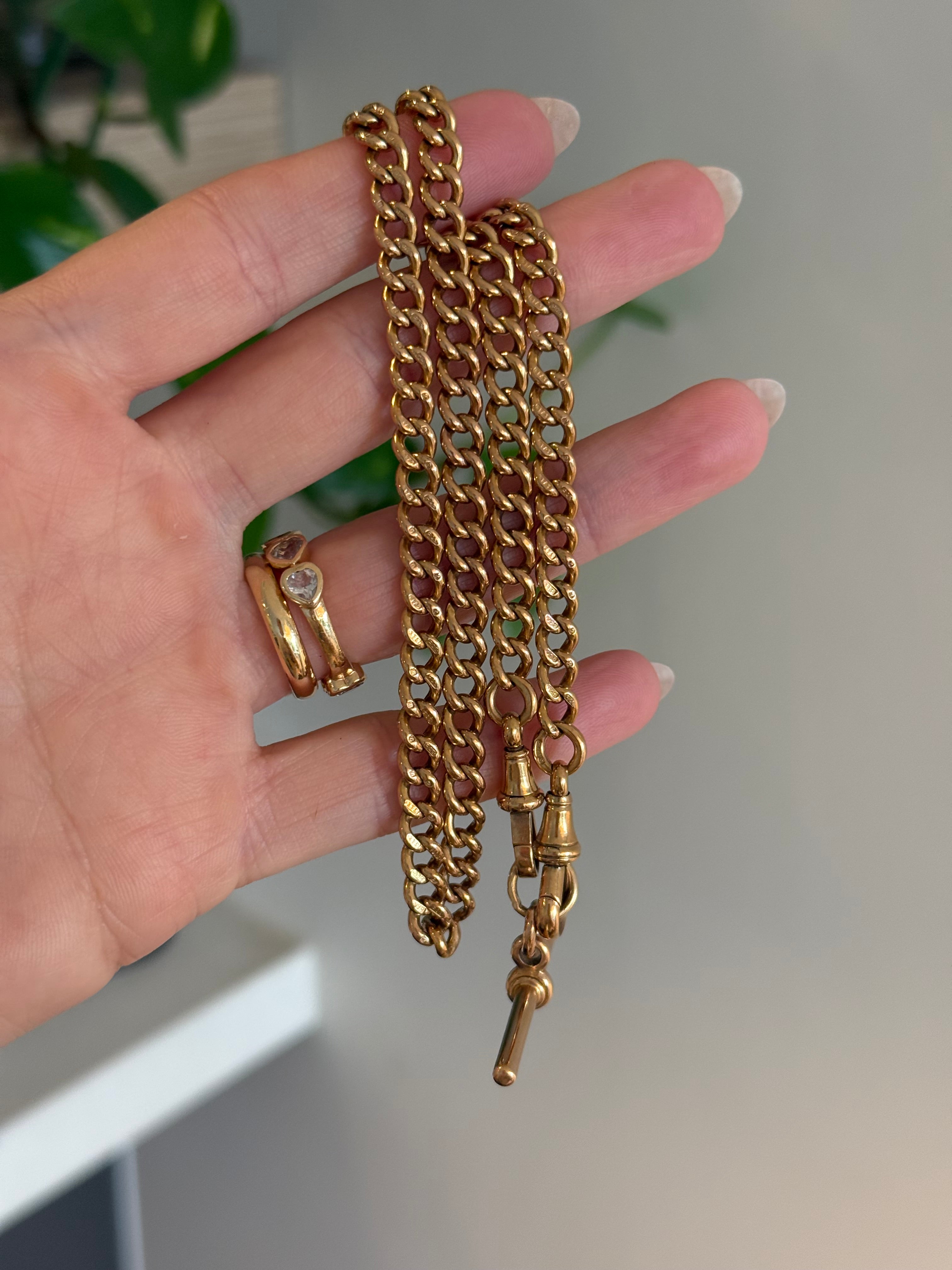 Antique Albert Curb Watch Chain