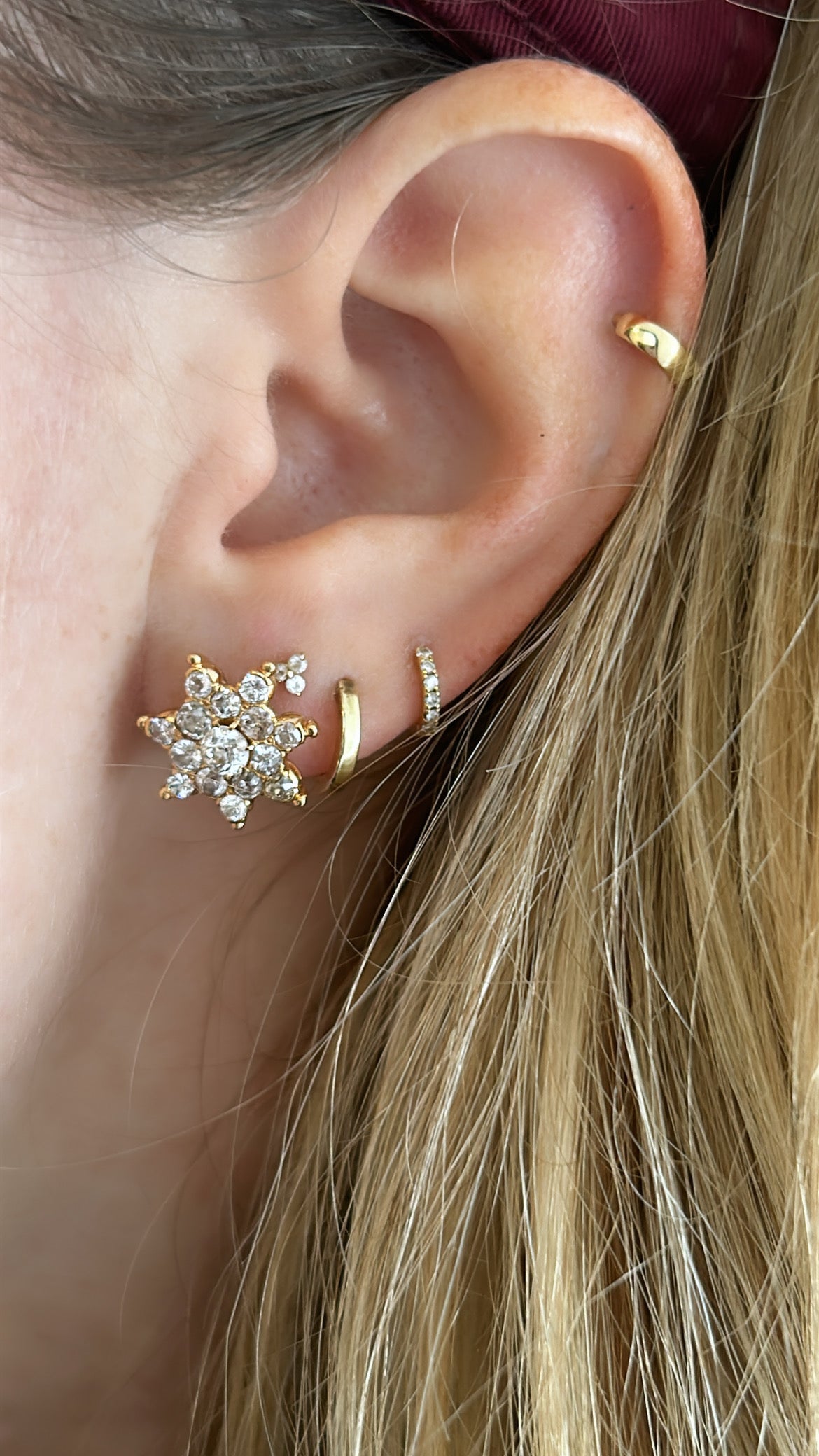 Old Euro Diamond Star Studs