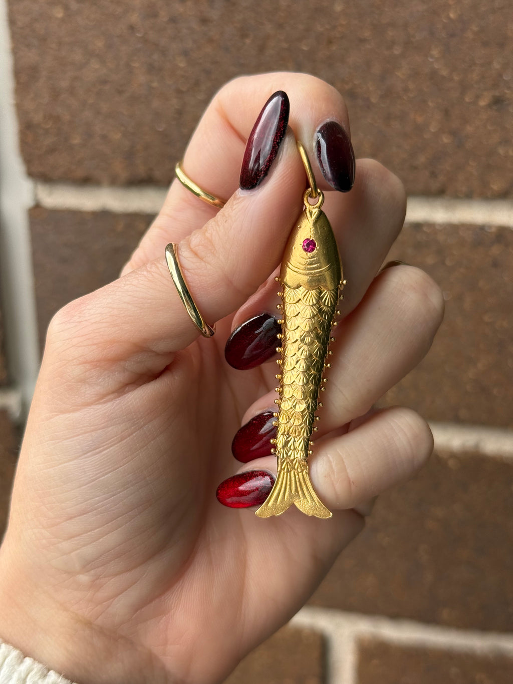 Antique Articulated Fish Charm