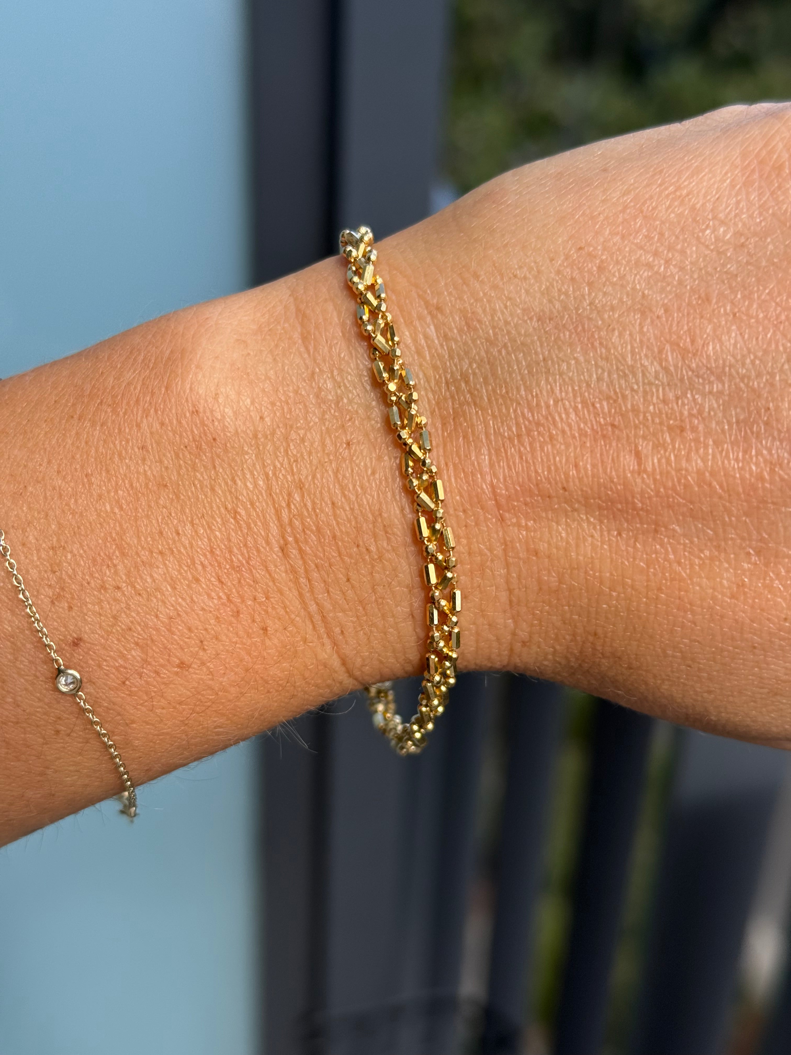 Sparkly Braided Bead Chain Bracelet