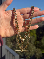 10k Graduated Curb Watch Chain