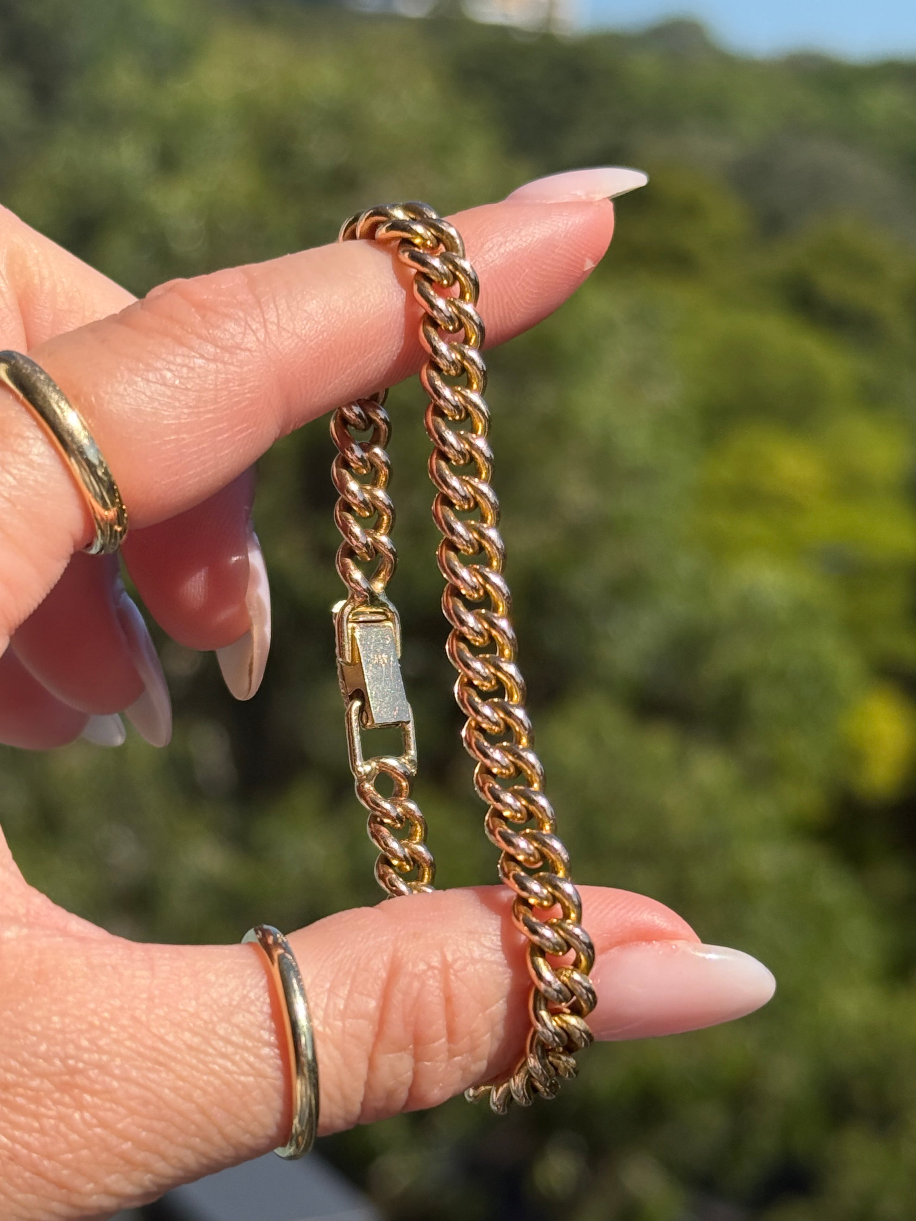 Antique Solid Curb Bracelet