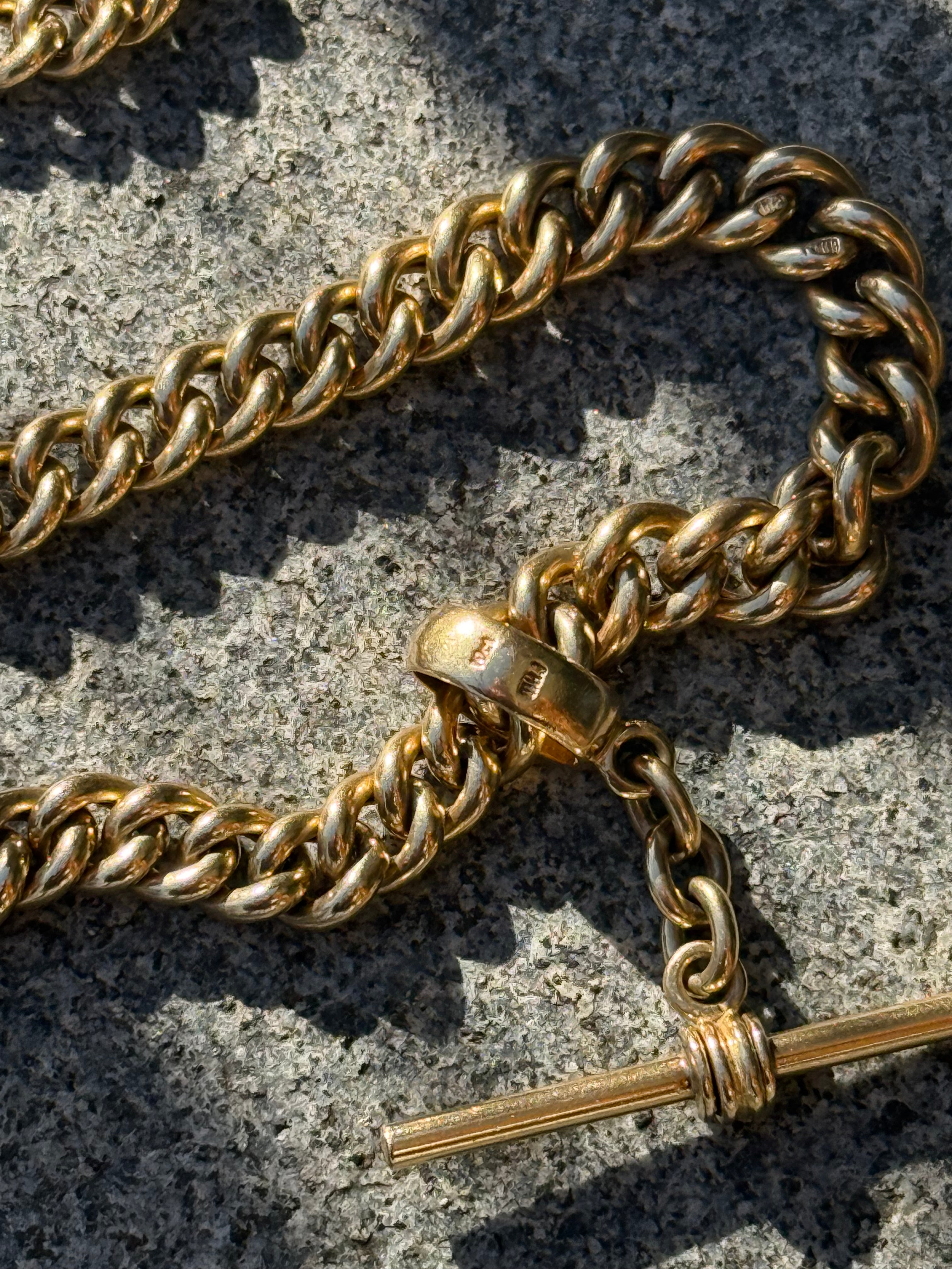 10k Graduated Curb Watch Chain