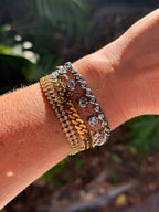 18k WG Bubble Natural Diamond Tennis Bracelet