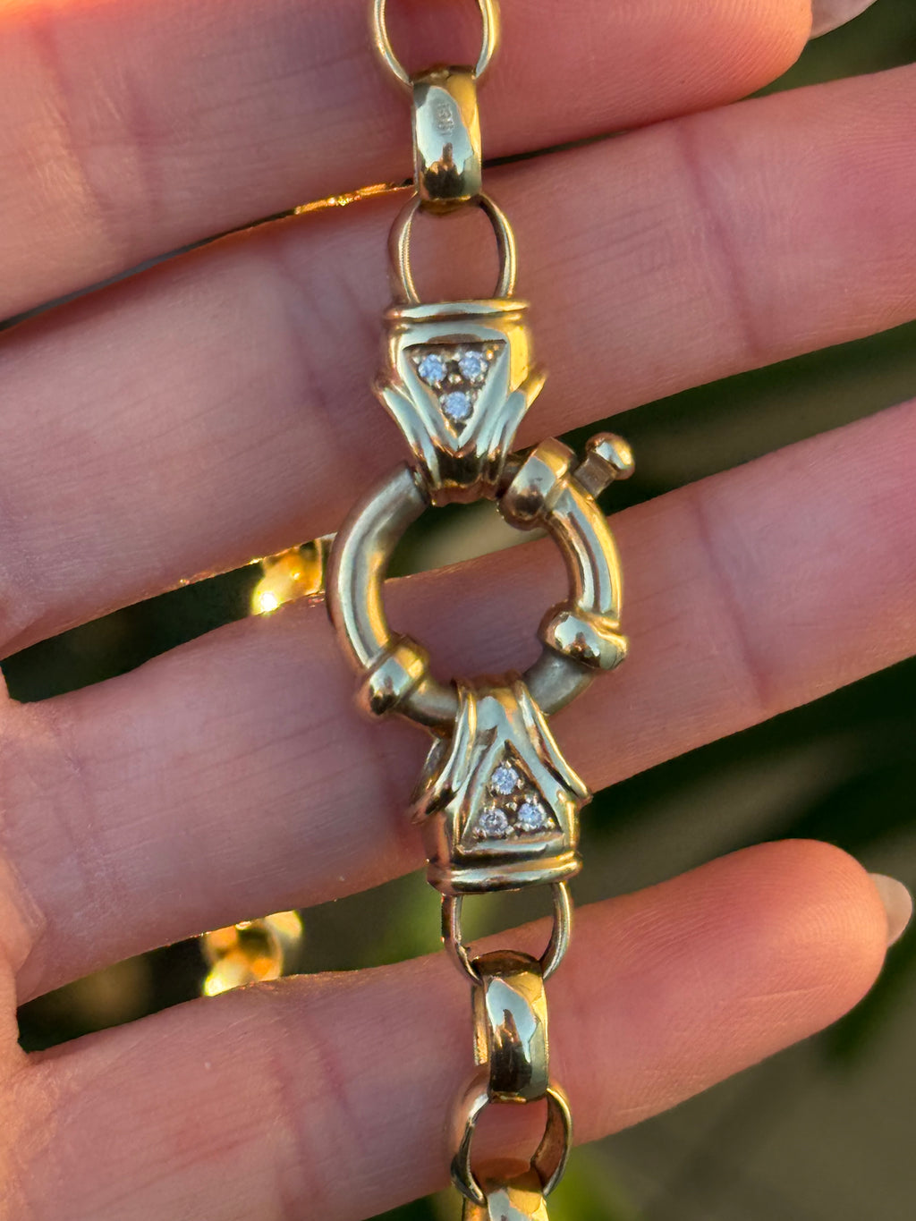 Chunky Diamond Bolt Rolo