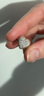 Diamond Pave Heart Ring