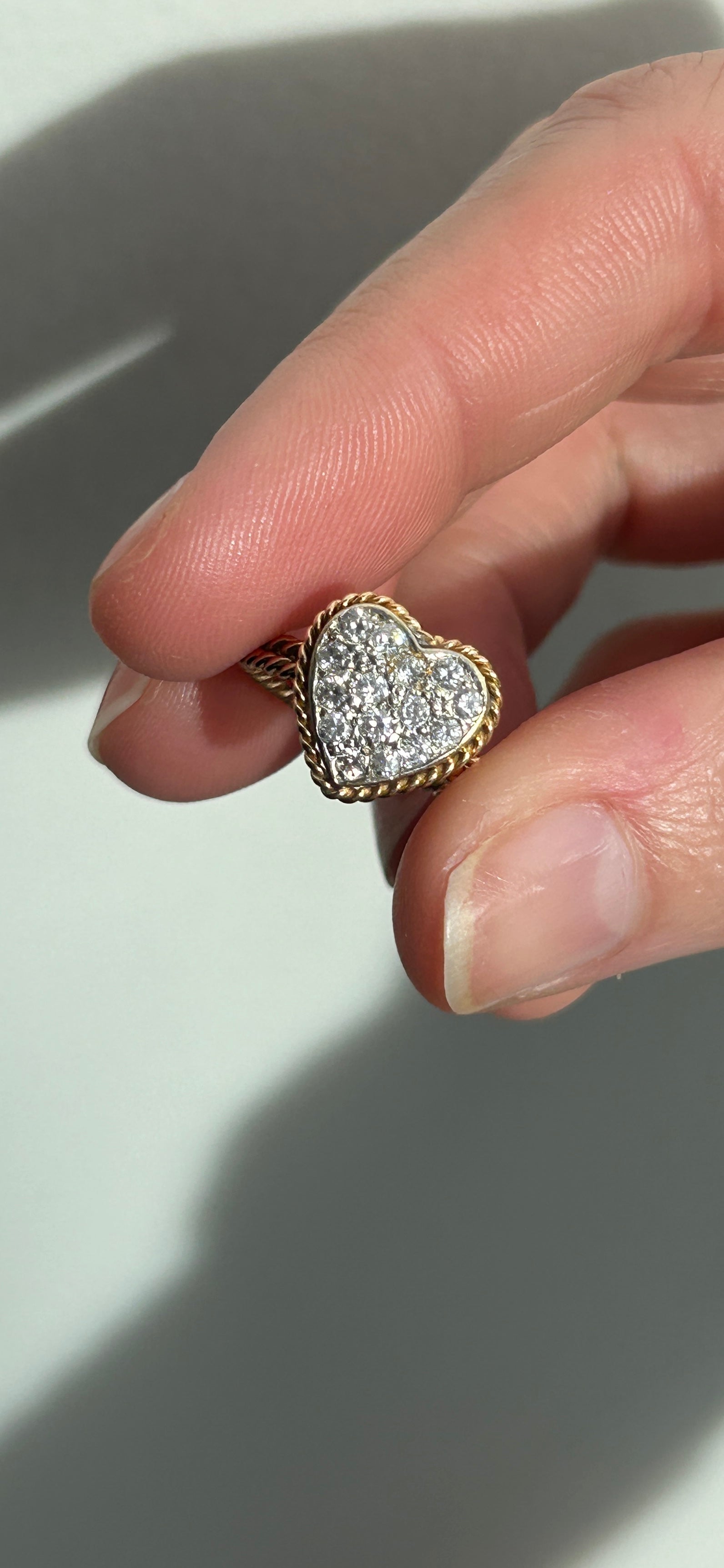 Diamond Pave Heart Ring