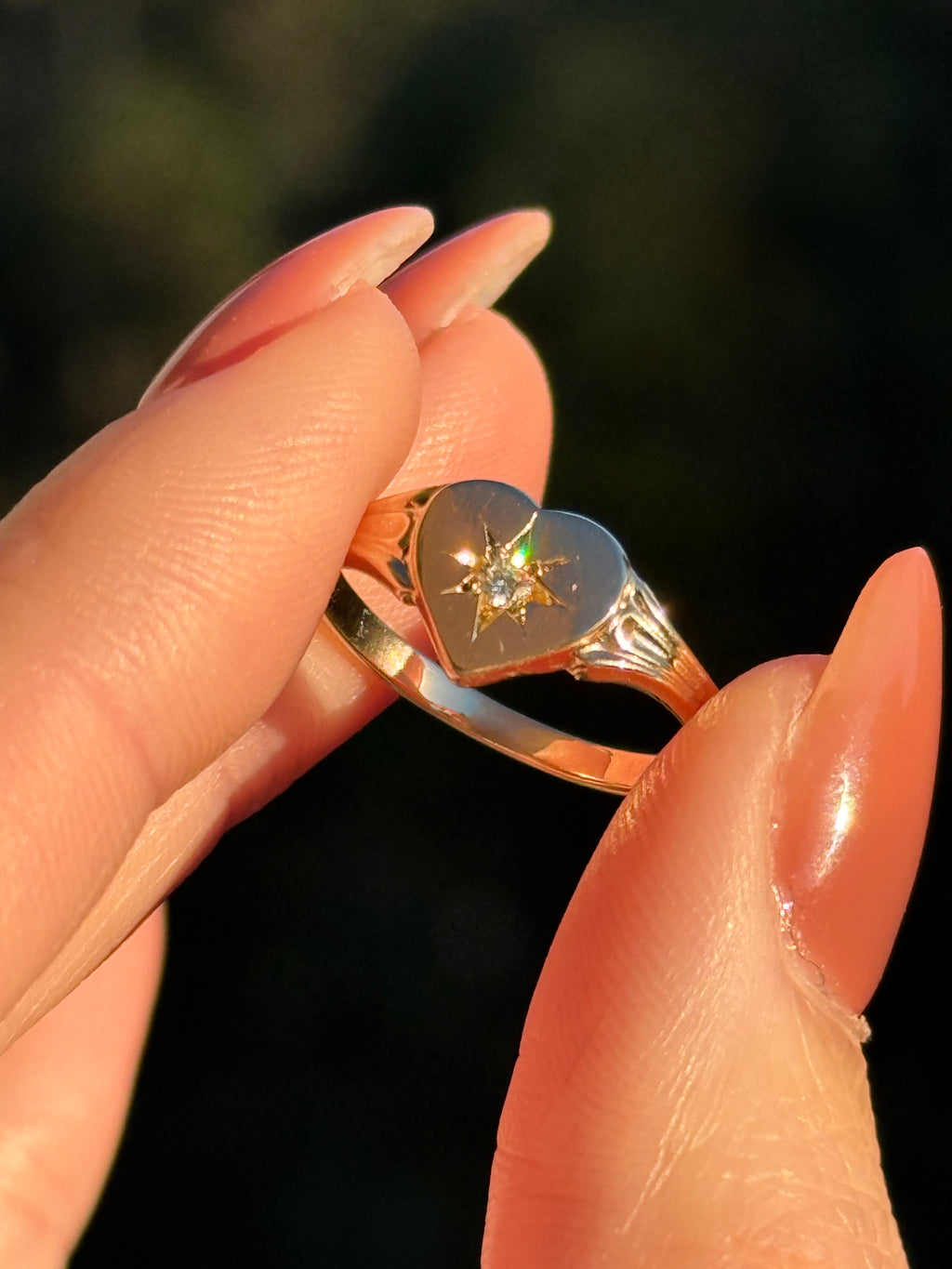 Starburst Heart Signet