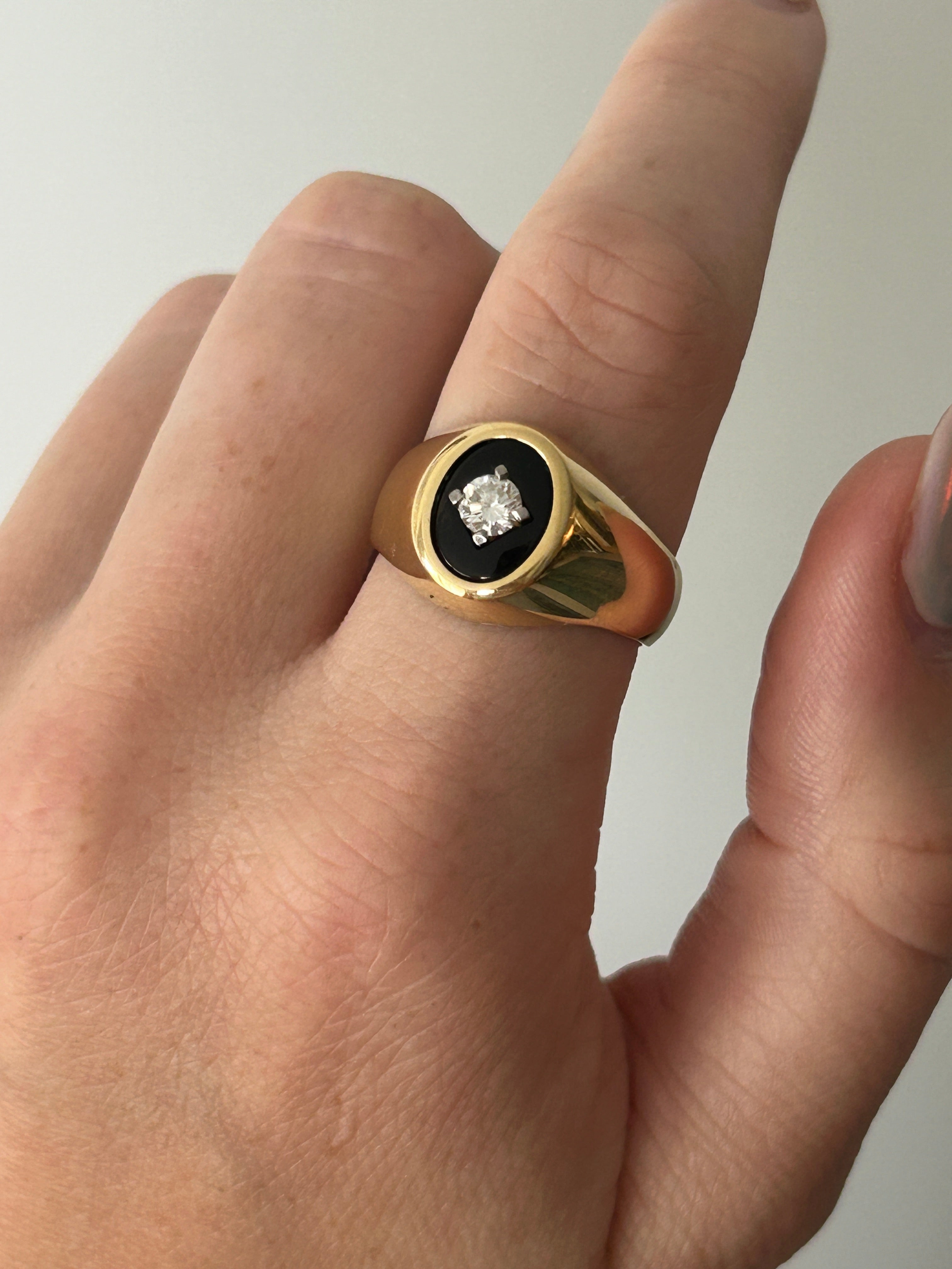 Diamond Onyx Signet