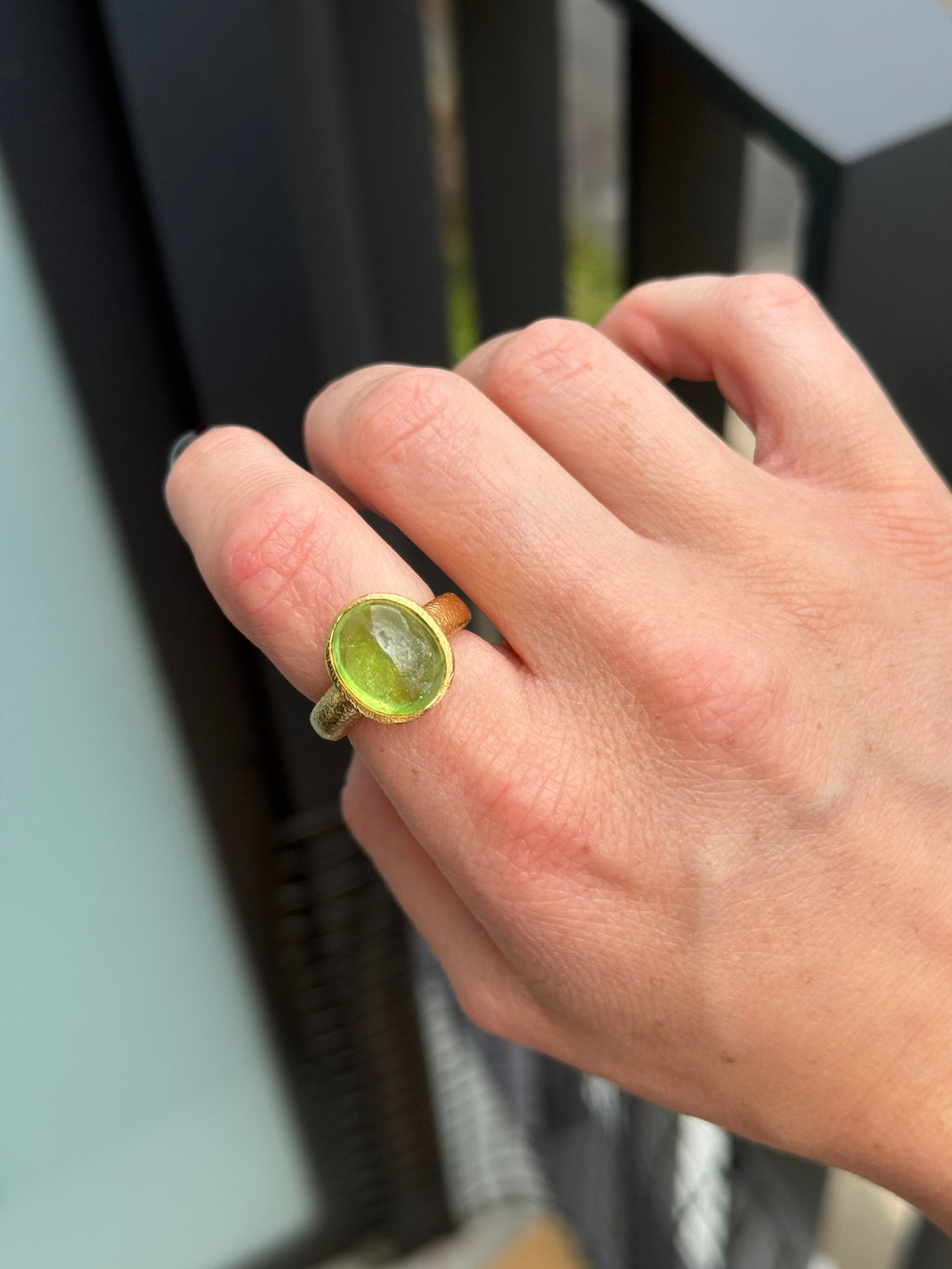 Peridot Cabochon Ring