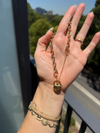 Rolo Heart Padlock Bracelet