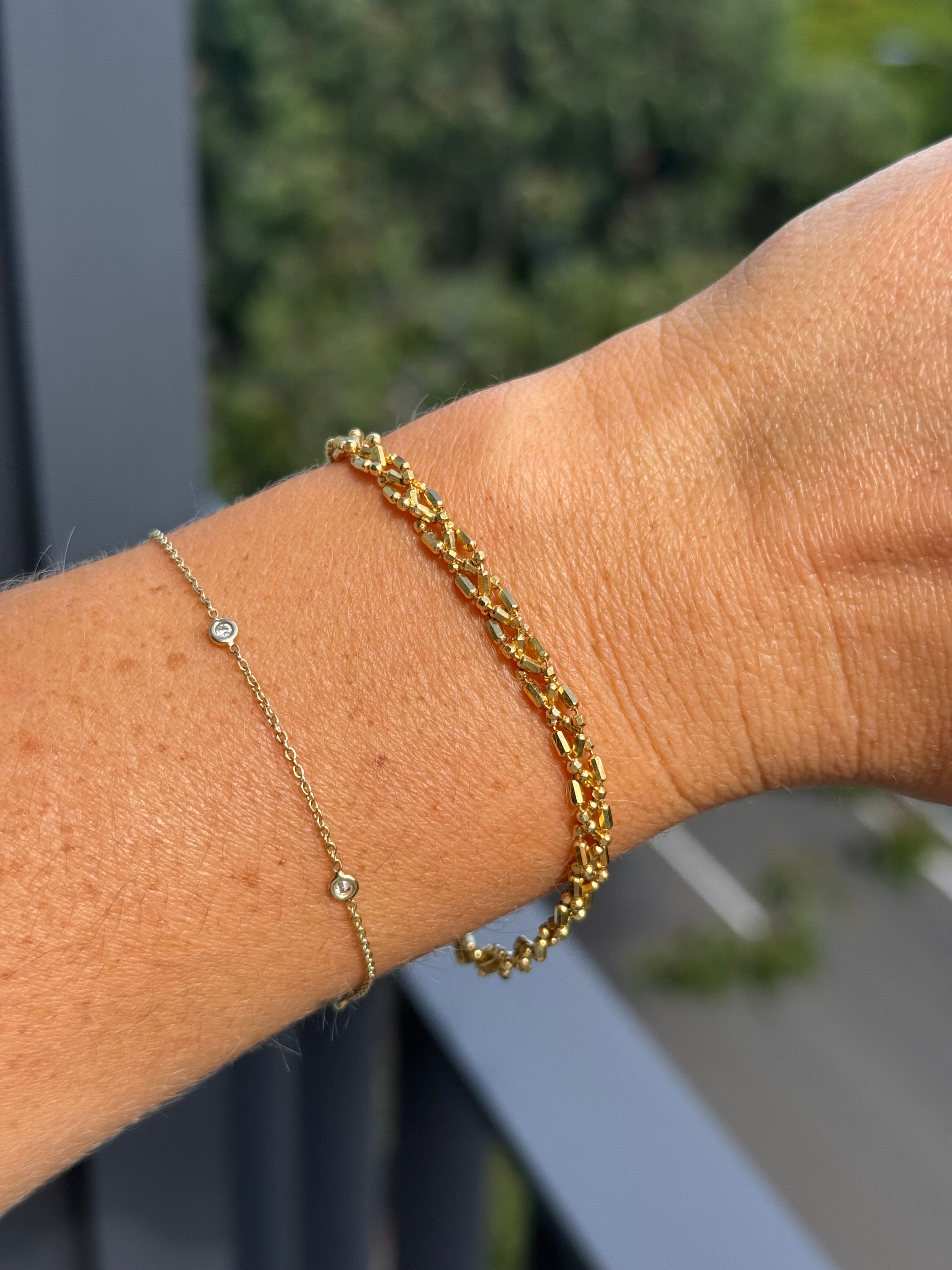 Sparkly Braided Bead Chain Bracelet