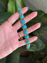Load image into Gallery viewer, Turquoise Floral Bracelet
