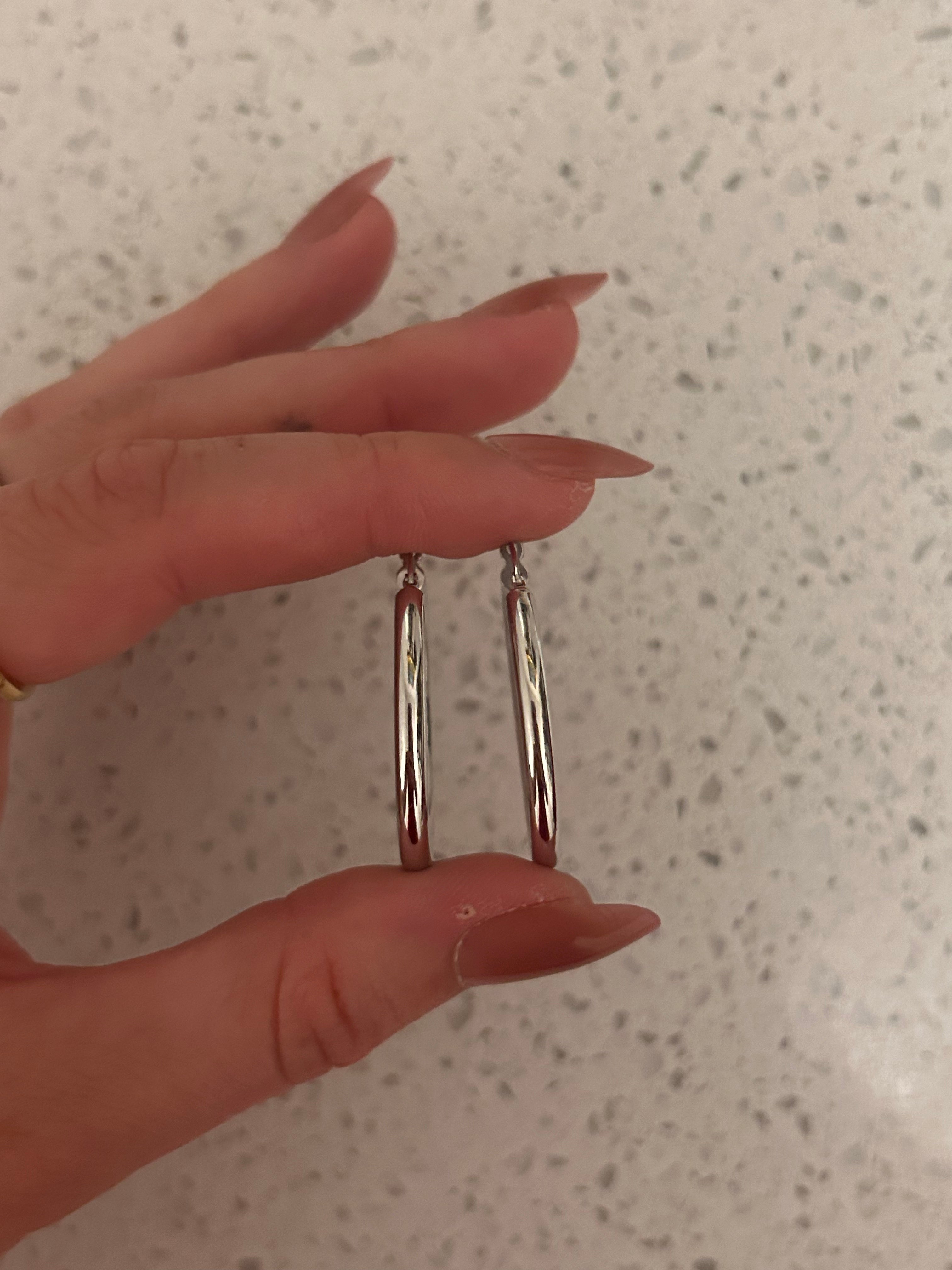 White Gold Hoops