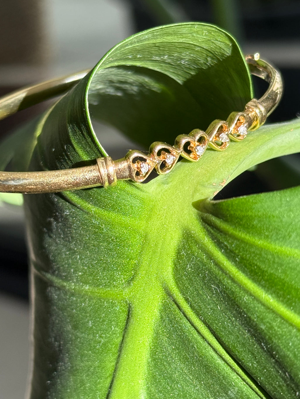 Heart Diamond Bangle