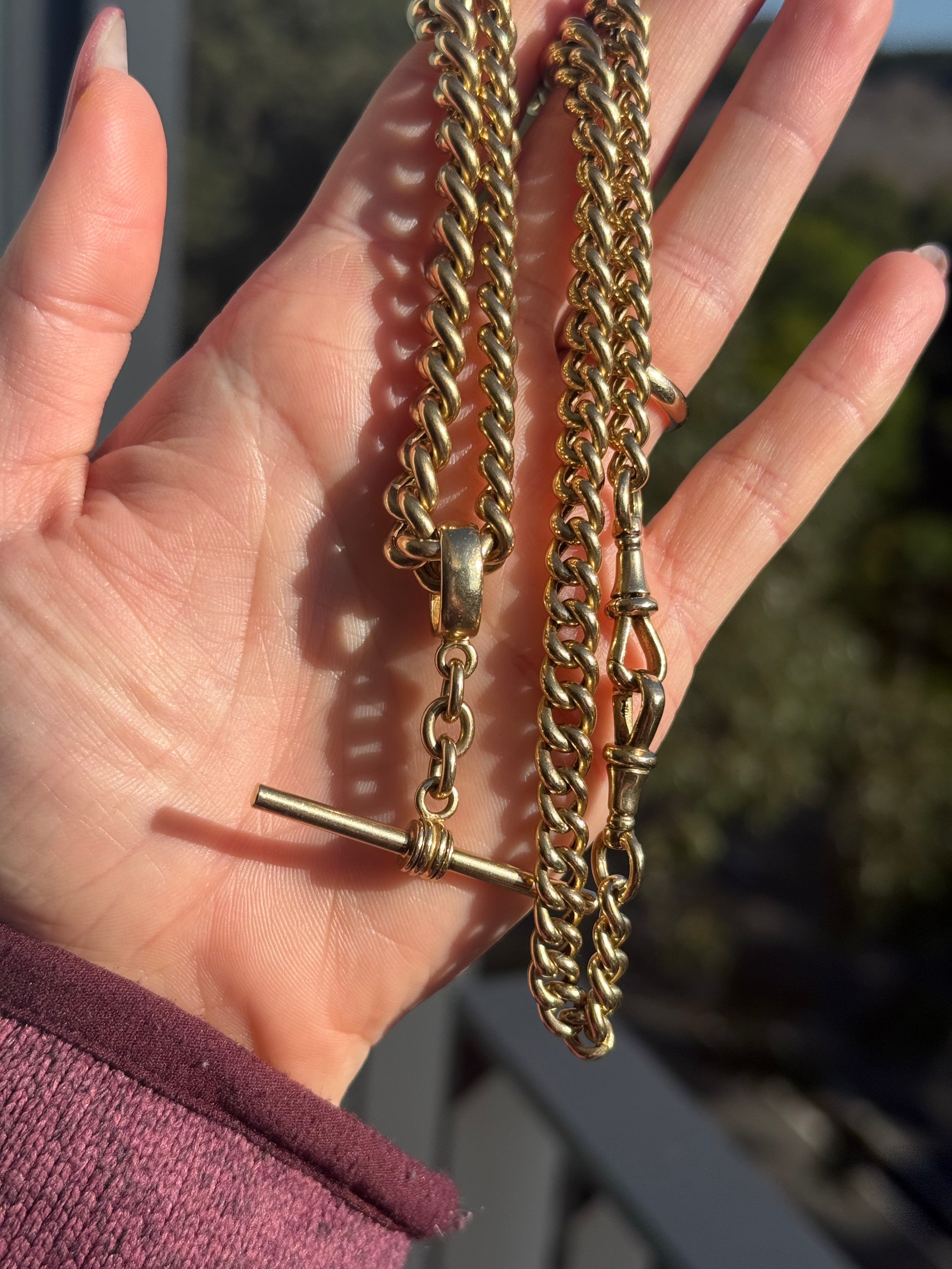 10k Graduated Curb Watch Chain