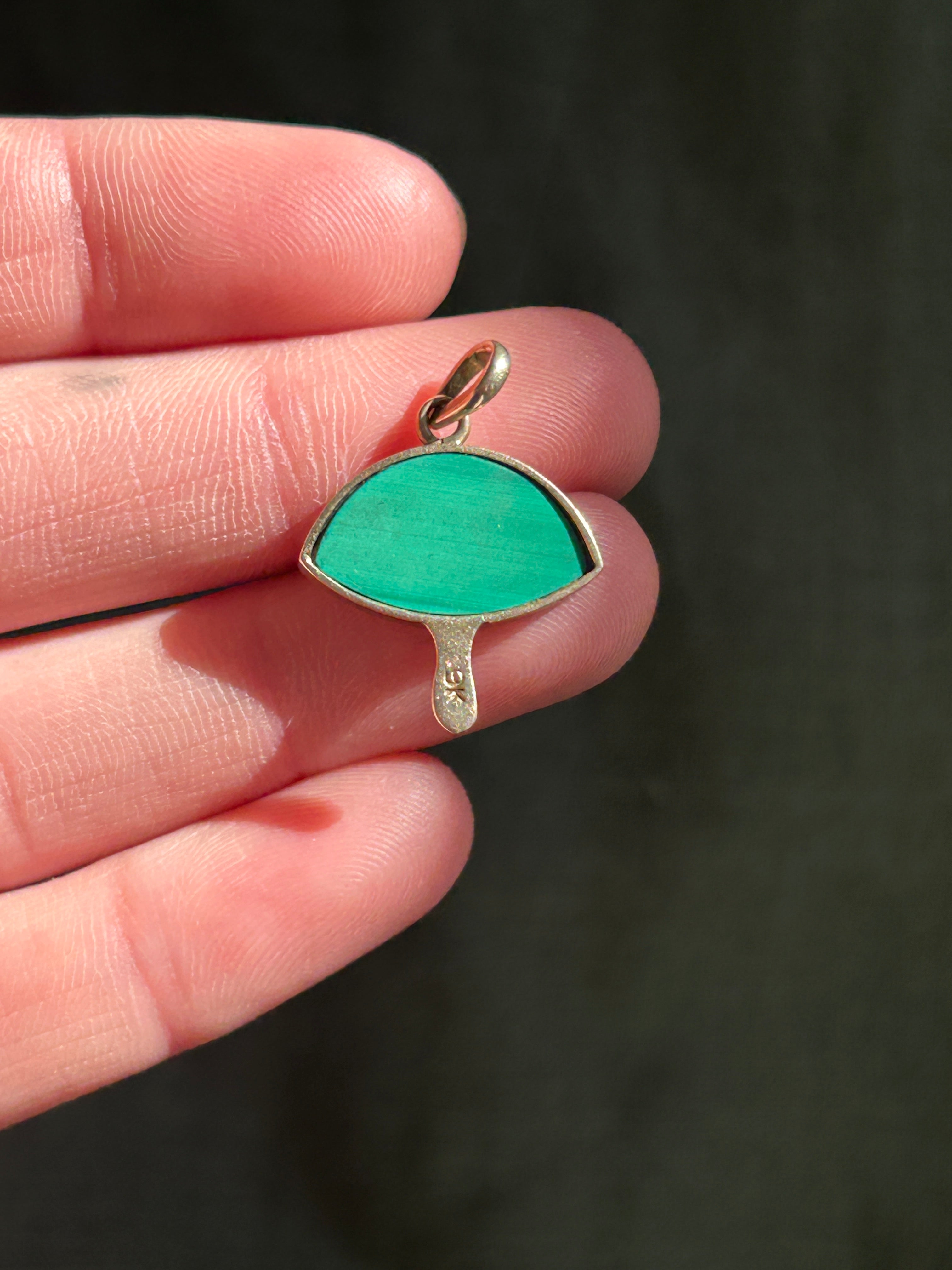 Malachite Mushroom Charm