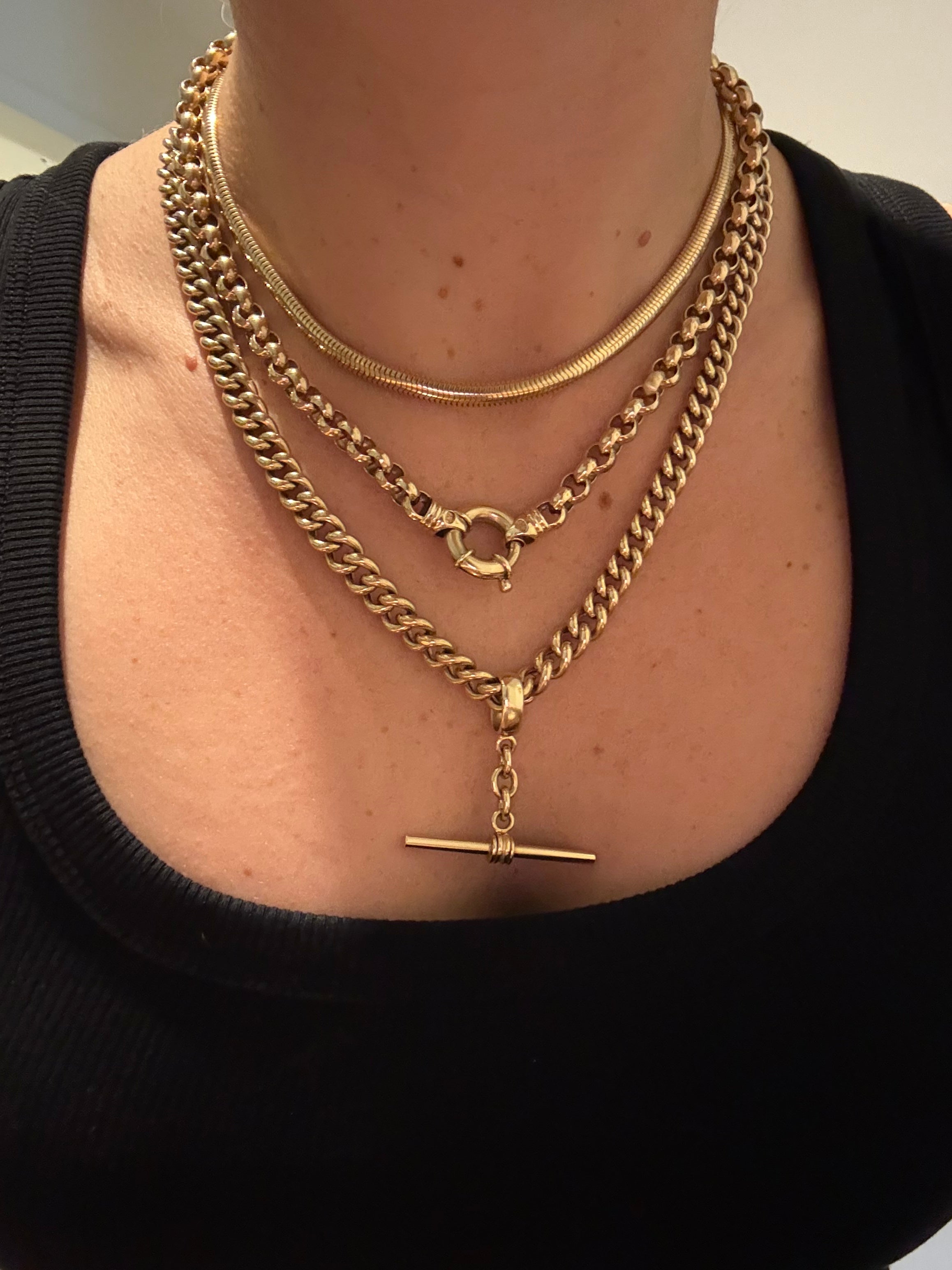 10k Graduated Curb Watch Chain