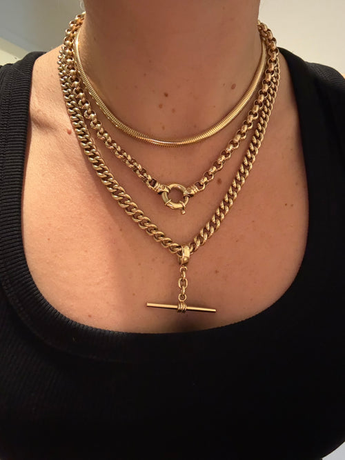 10k Graduated Curb Watch Chain