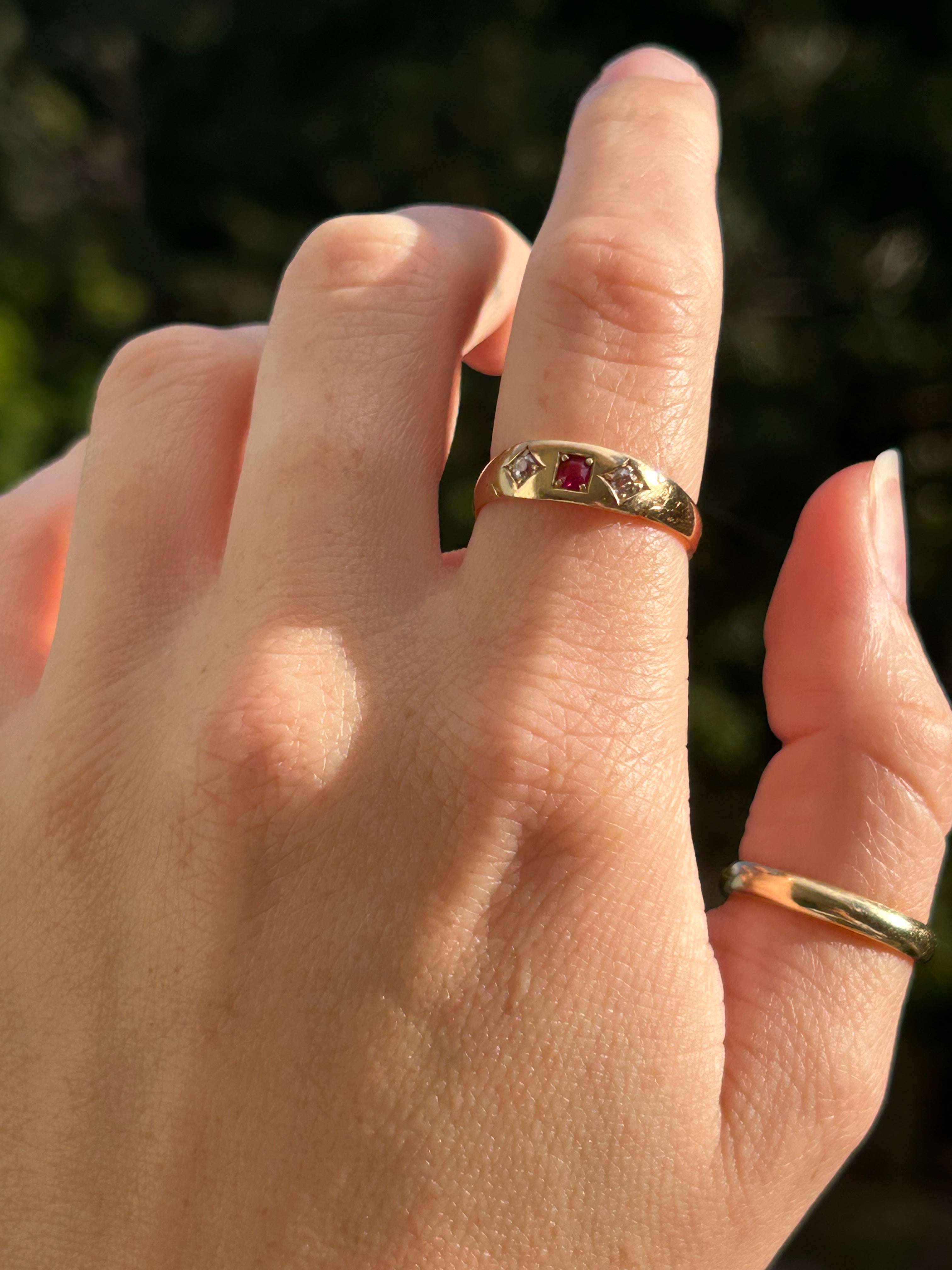 Ruby Diamond Antique Ring