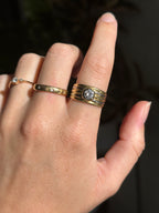 Striped Chunky Diamond Ring