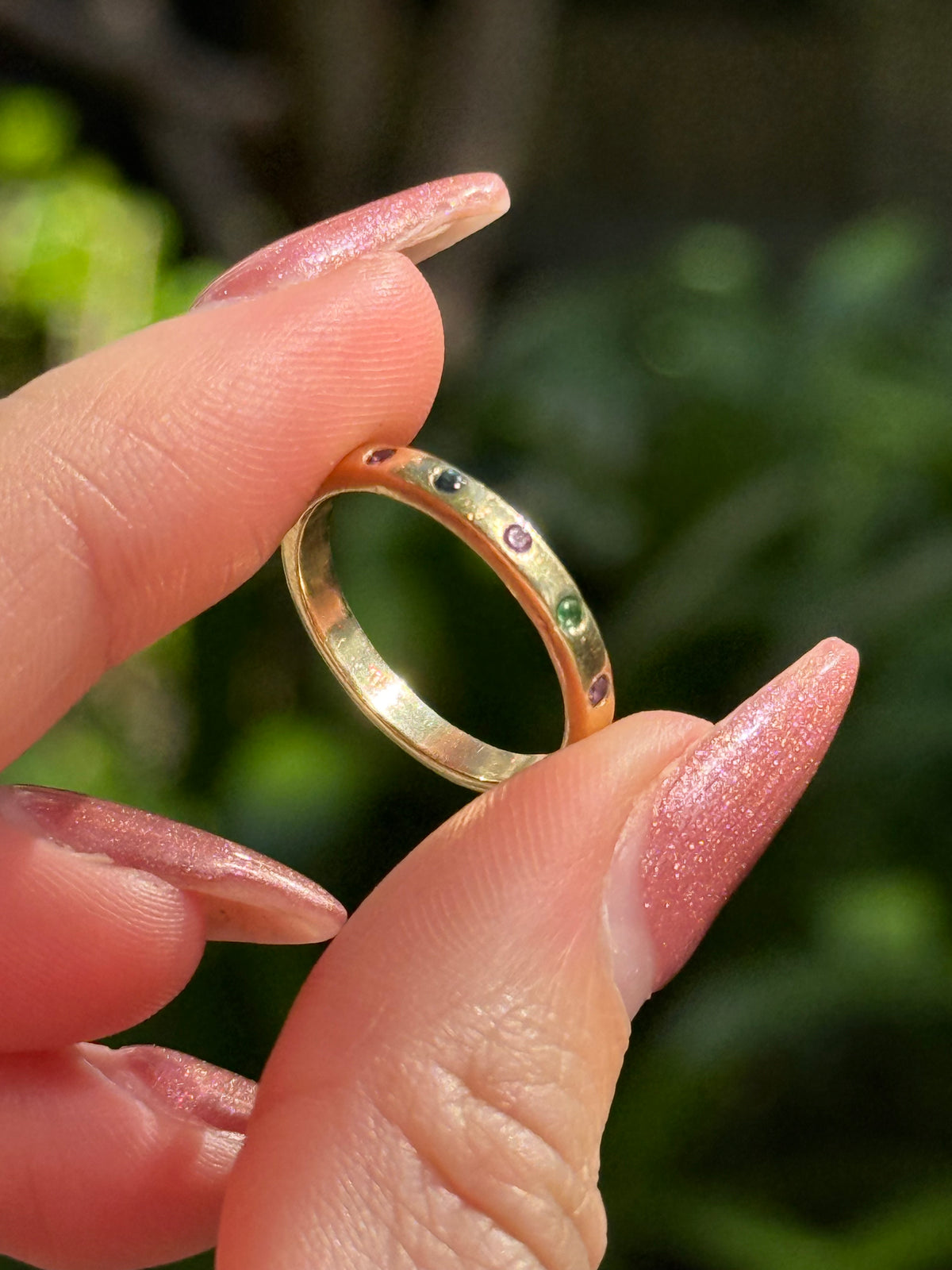 14k Multi Gemstone Band