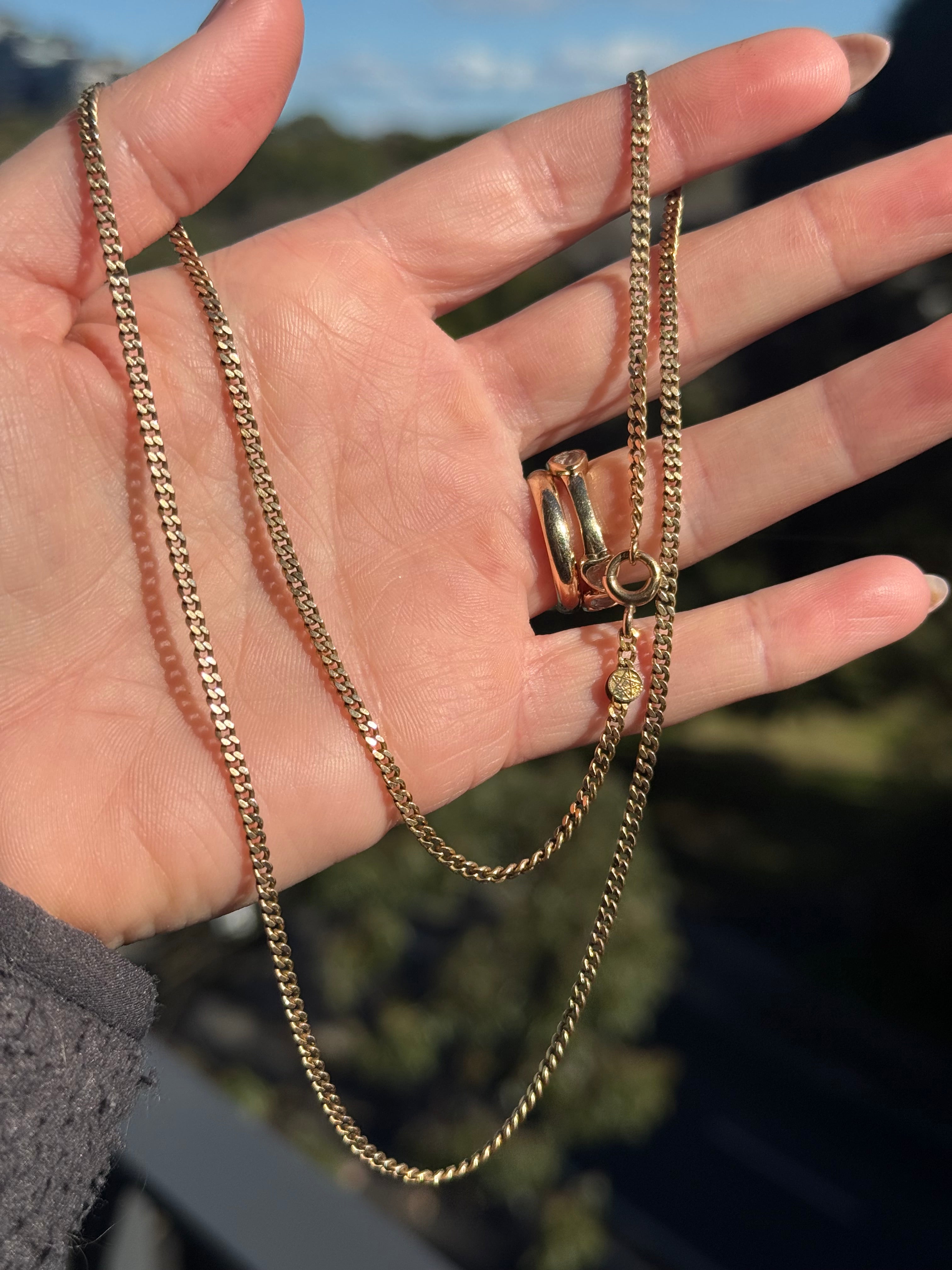 Solid Antique Cowen Curb Chain