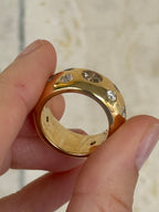 Solid Chunky Diamond Cluster Donut Band