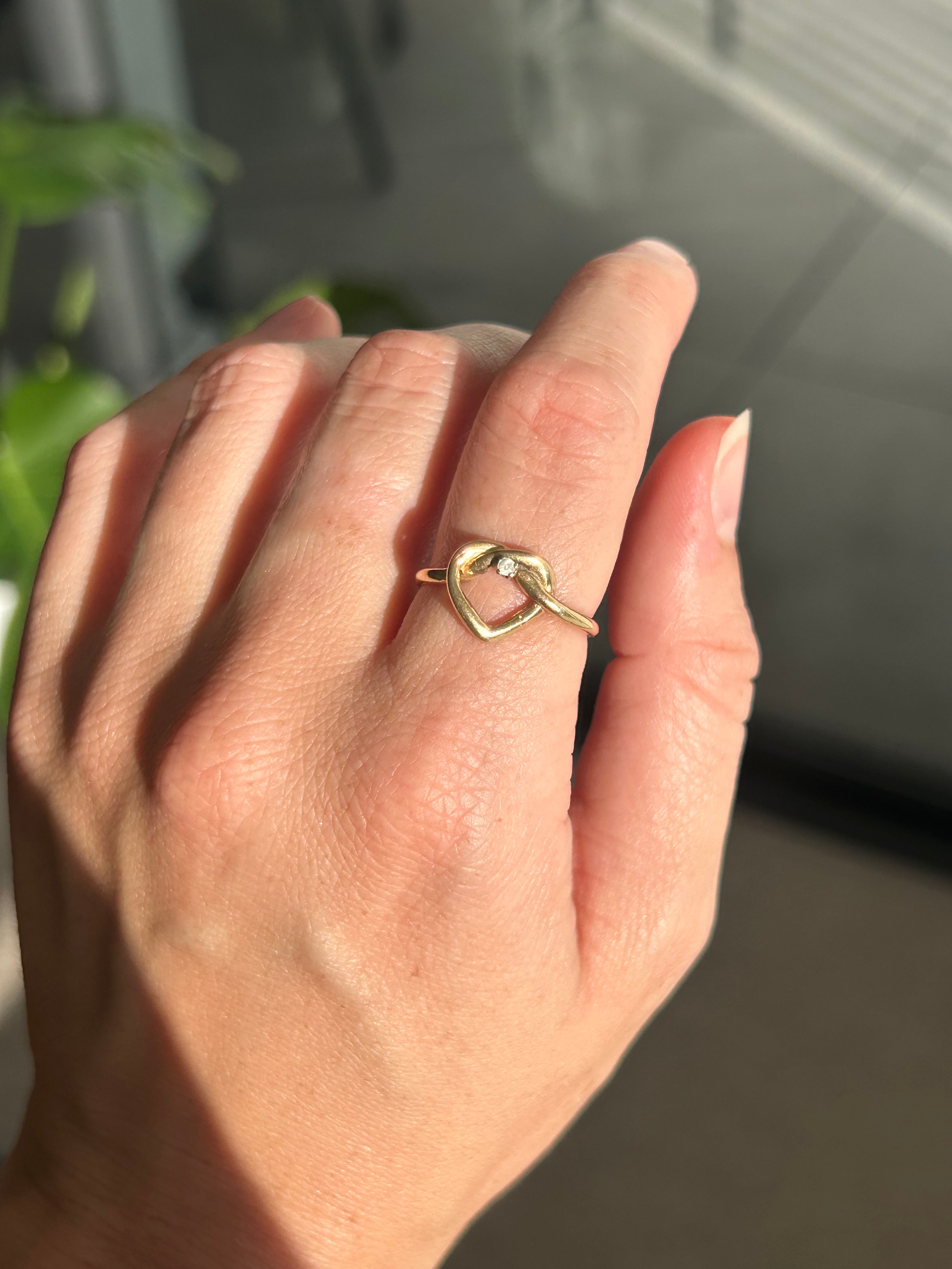 Heart Pretzel Diamond Ring