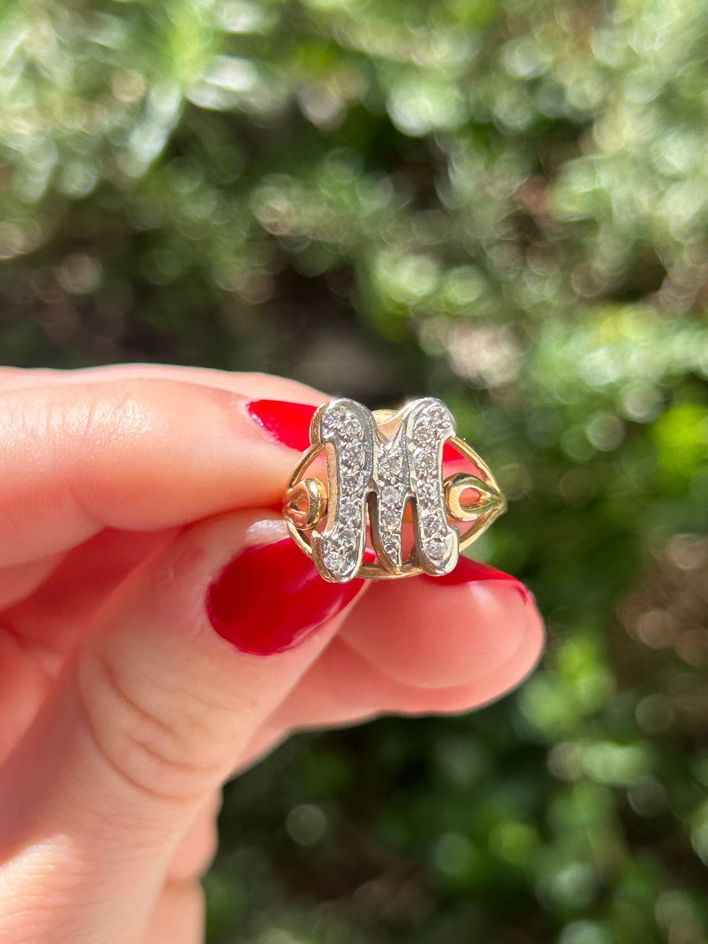 Diamond M Ring