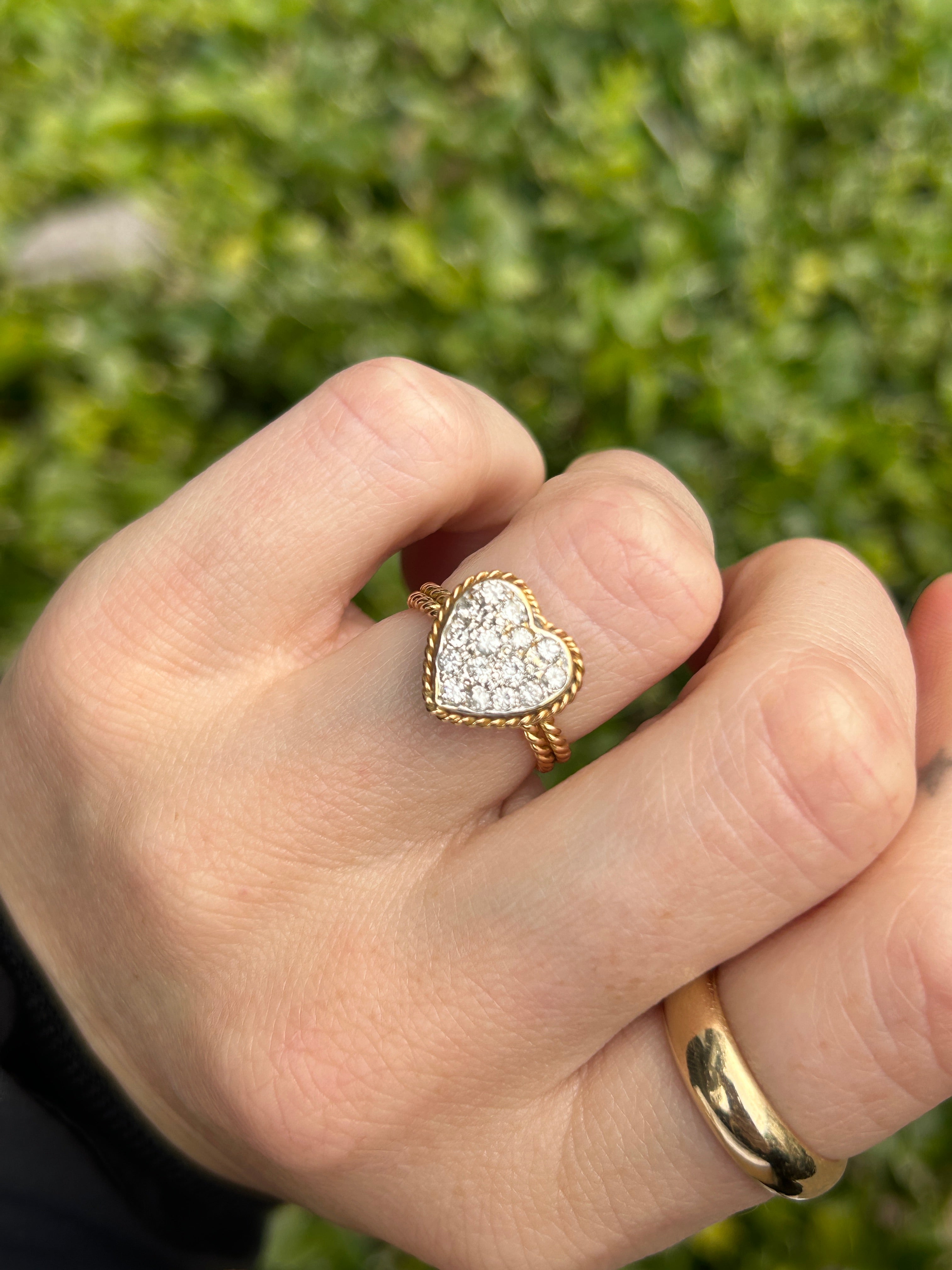 Diamond Pave Heart Ring
