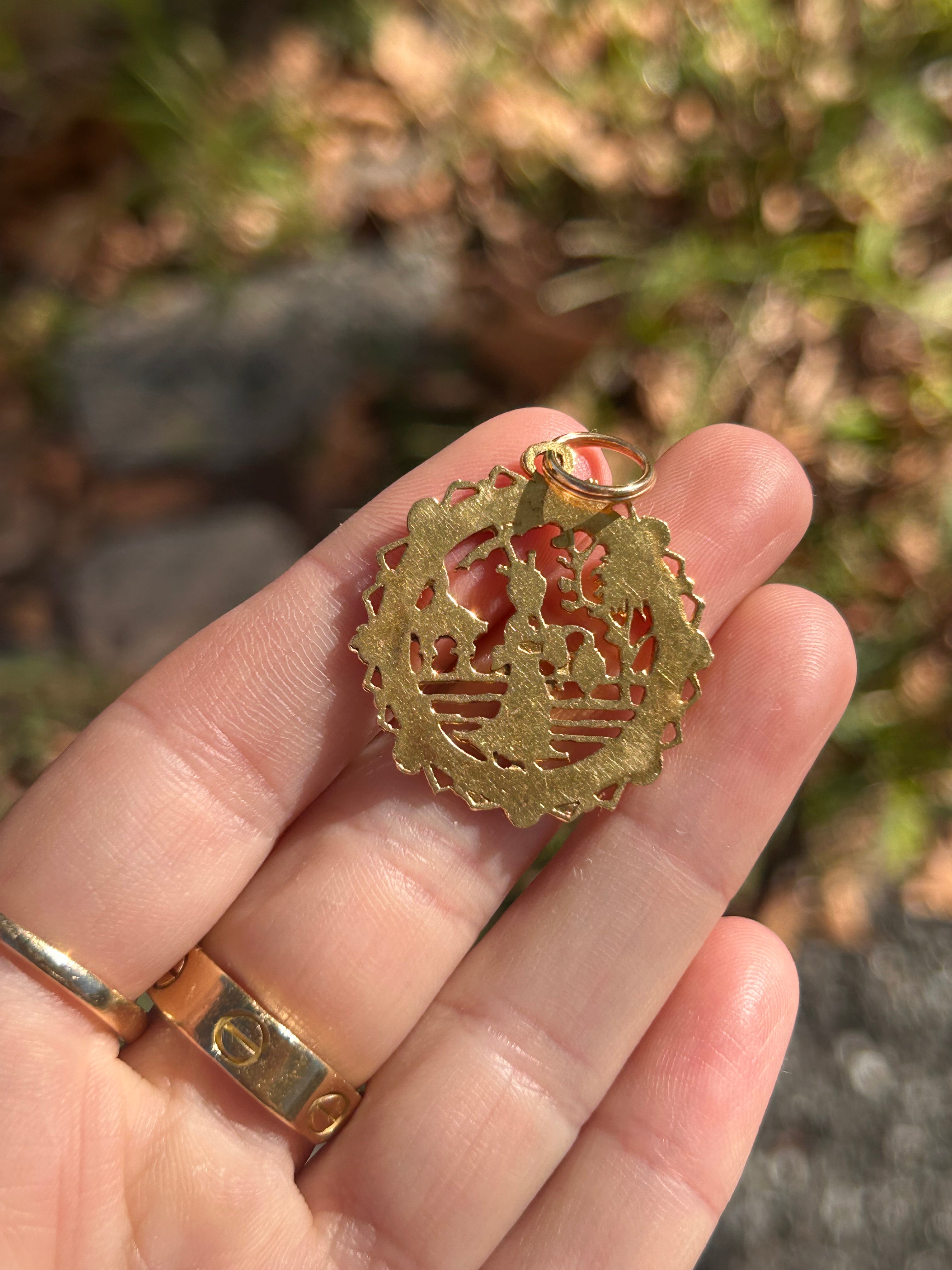 Geisha Enamel Medallion
