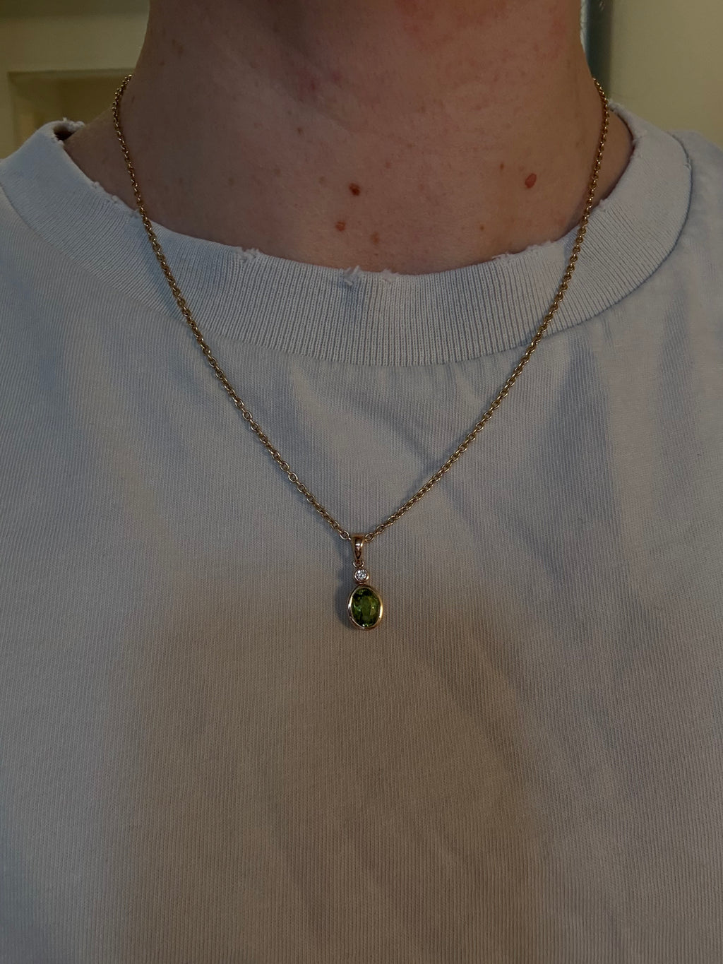Diamond Peridot Drop