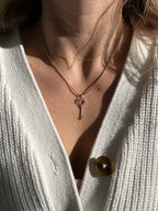 Diamond Heart Key Charm