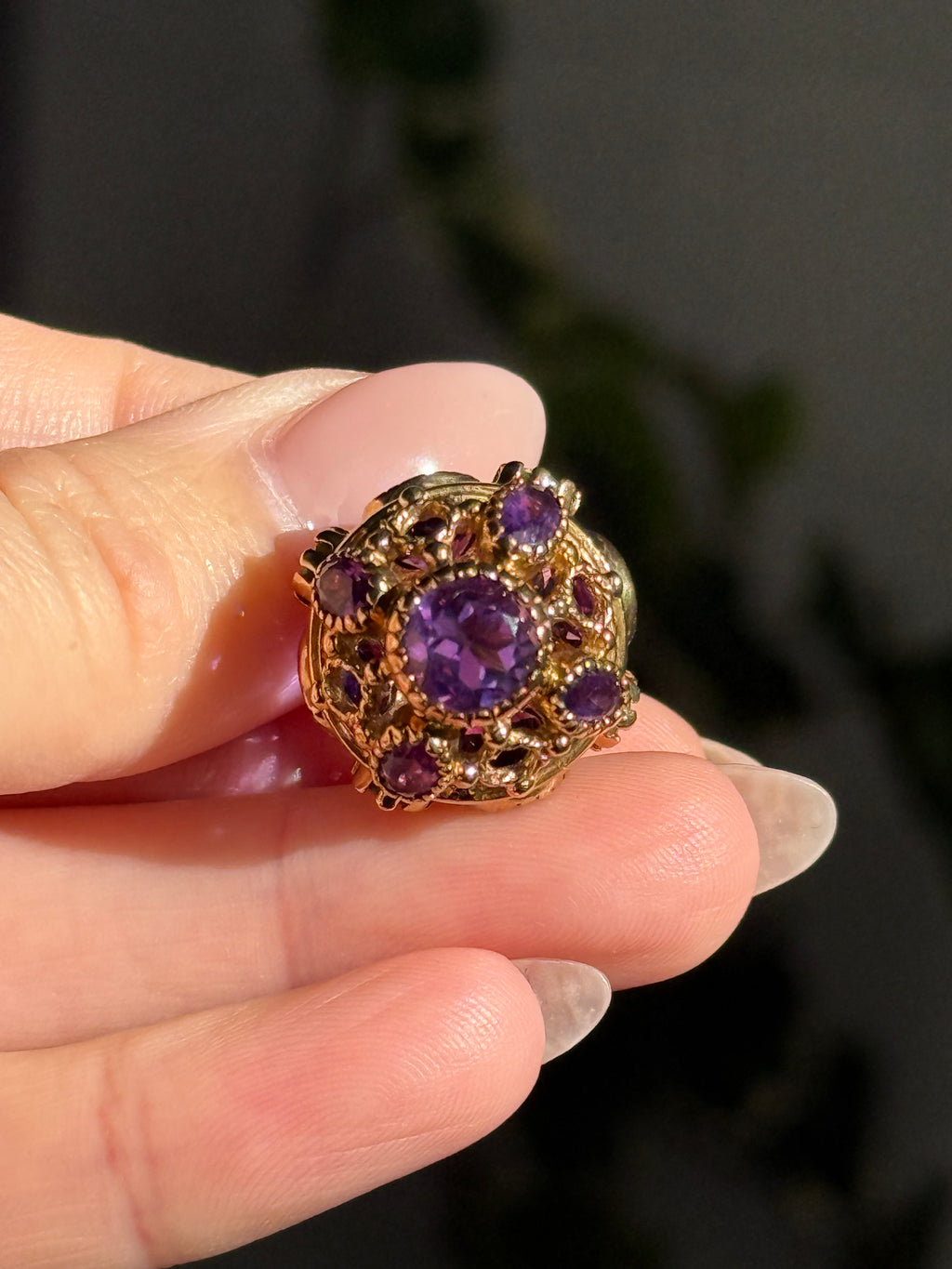 Antique Amethyst Peridot Sputnik