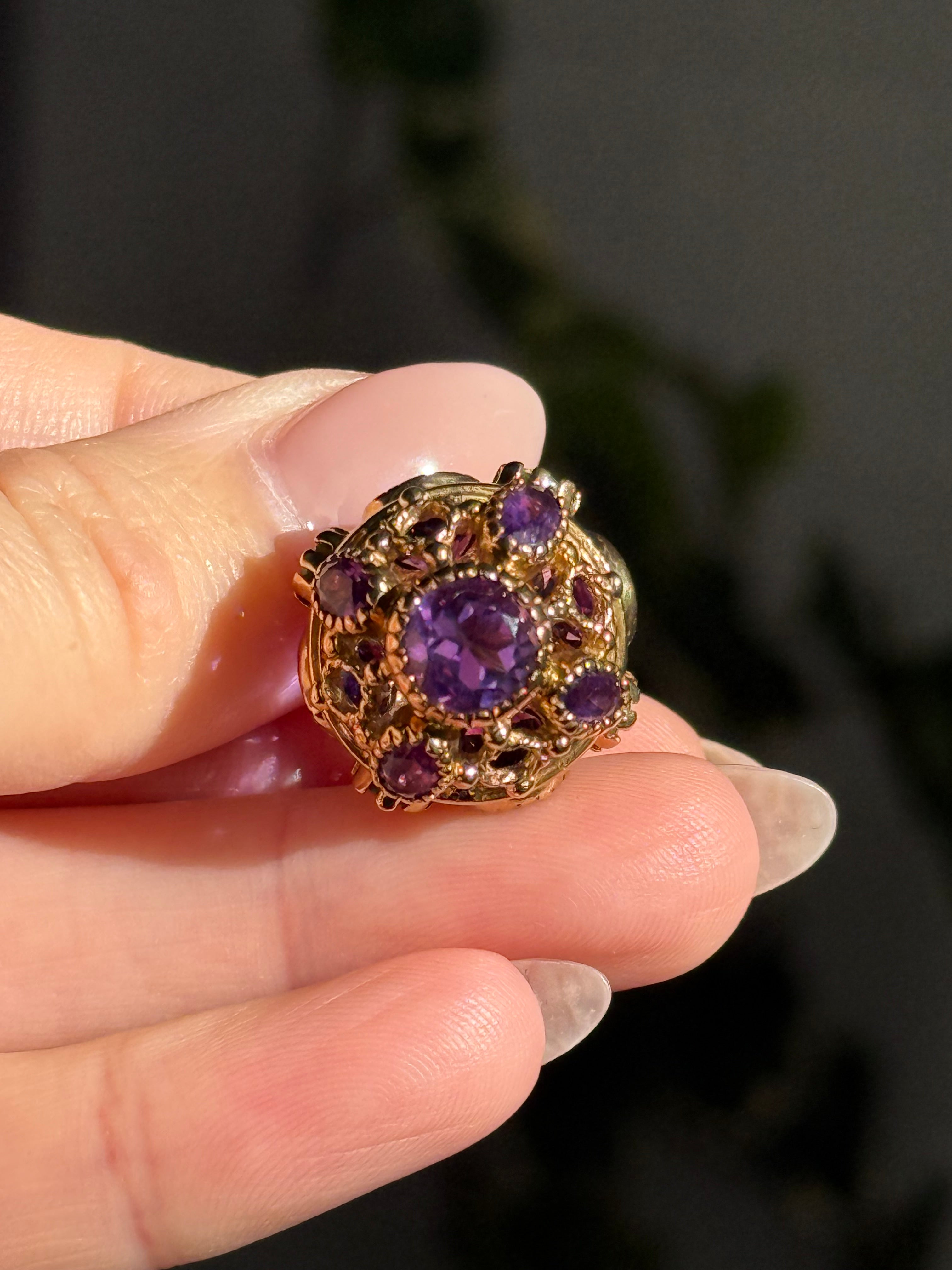 Antique Amethyst Peridot Sputnik