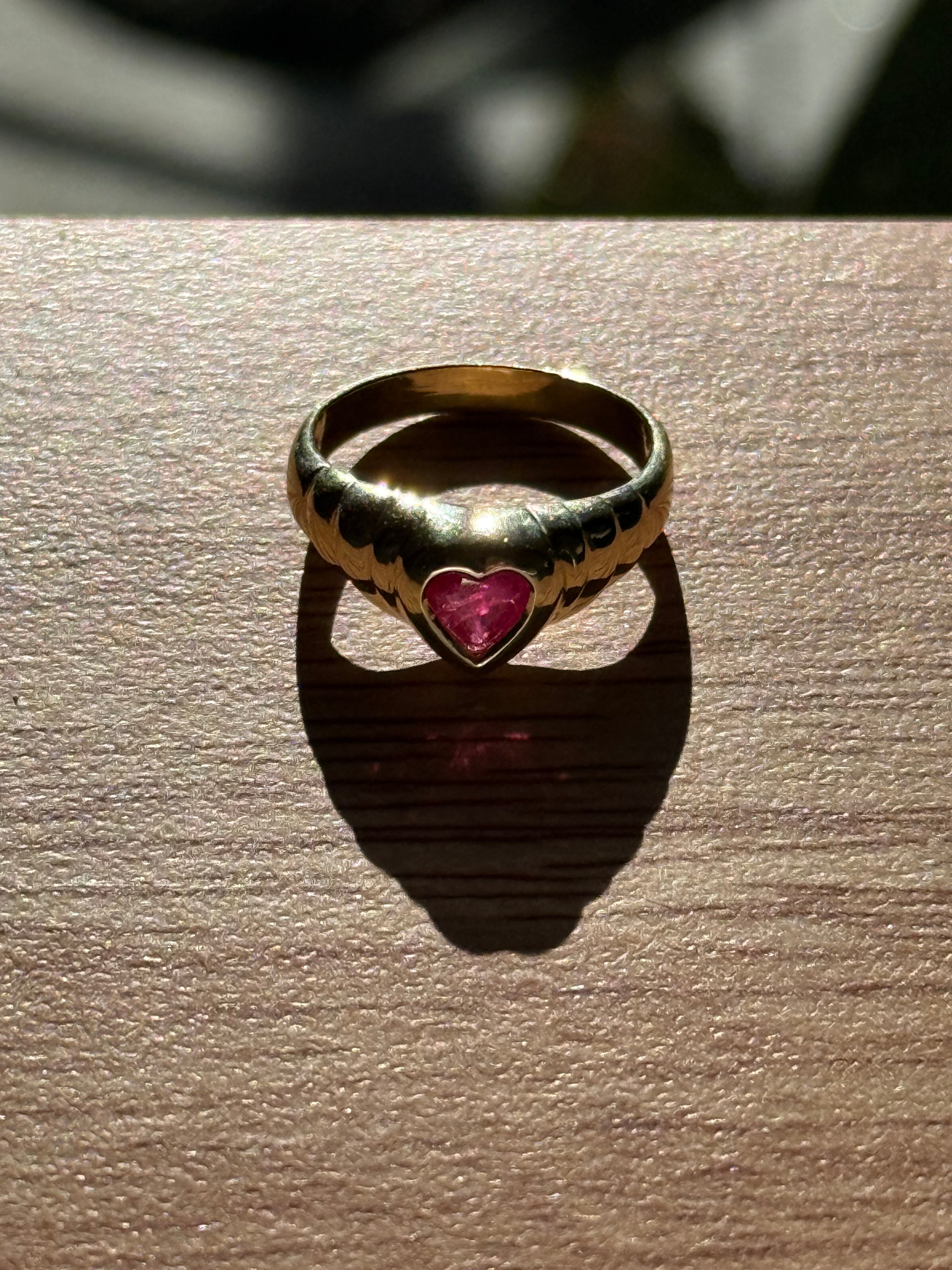 14k Ruby Heart Ring