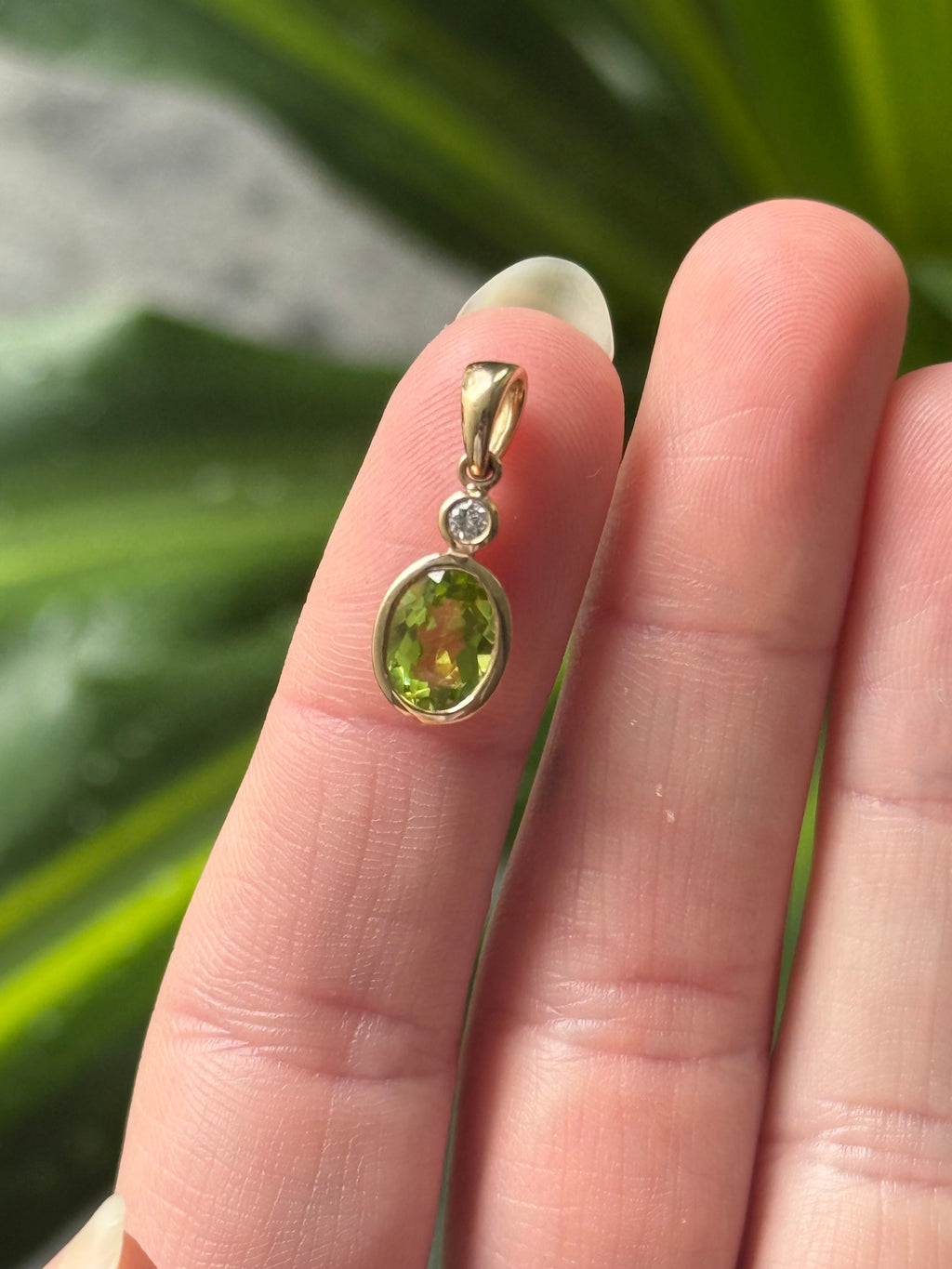Diamond Peridot Drop