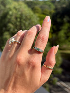 Filigree Emerald Diamond Band