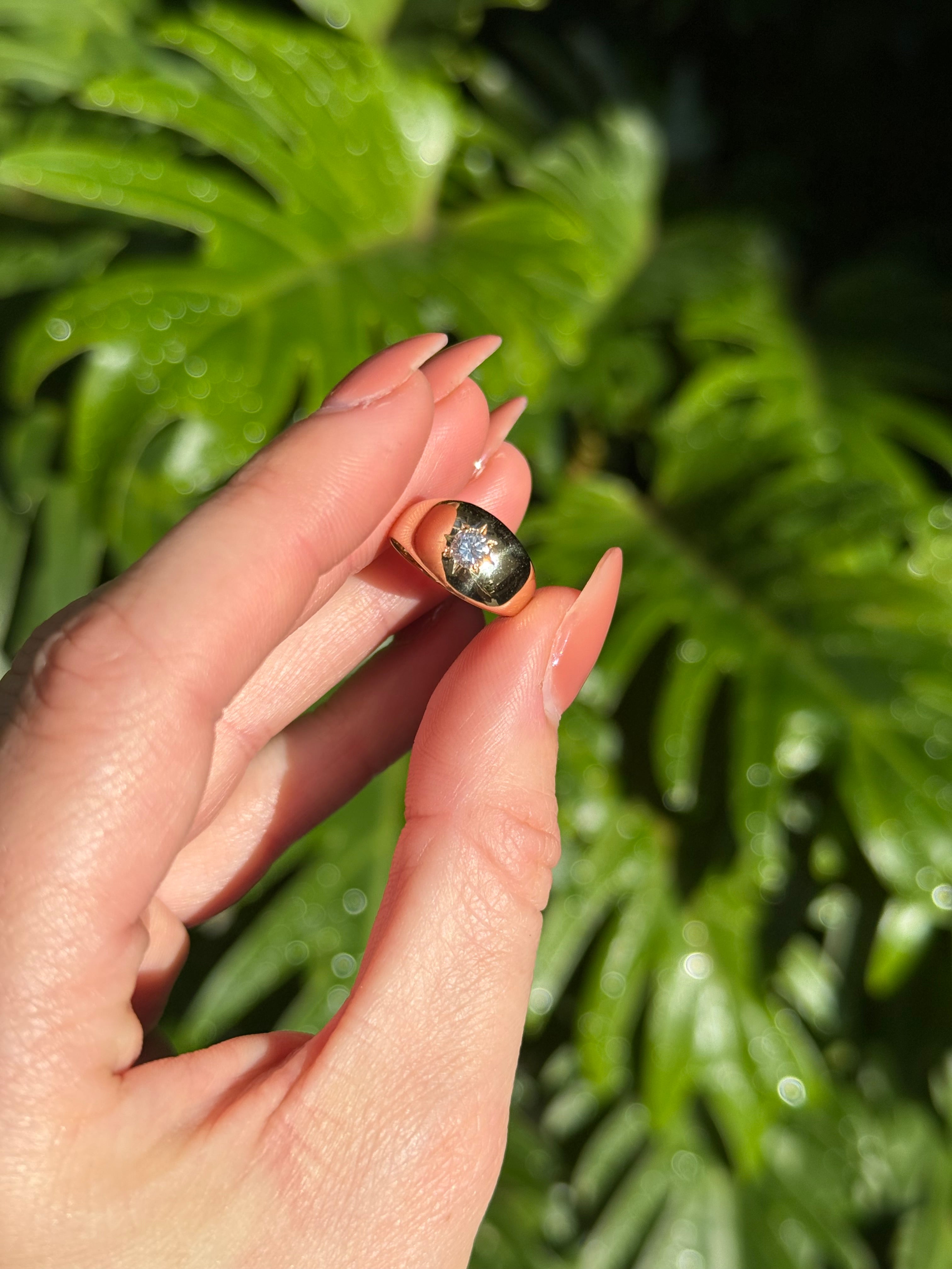 Vintage Diamond Starburst Dome Ring