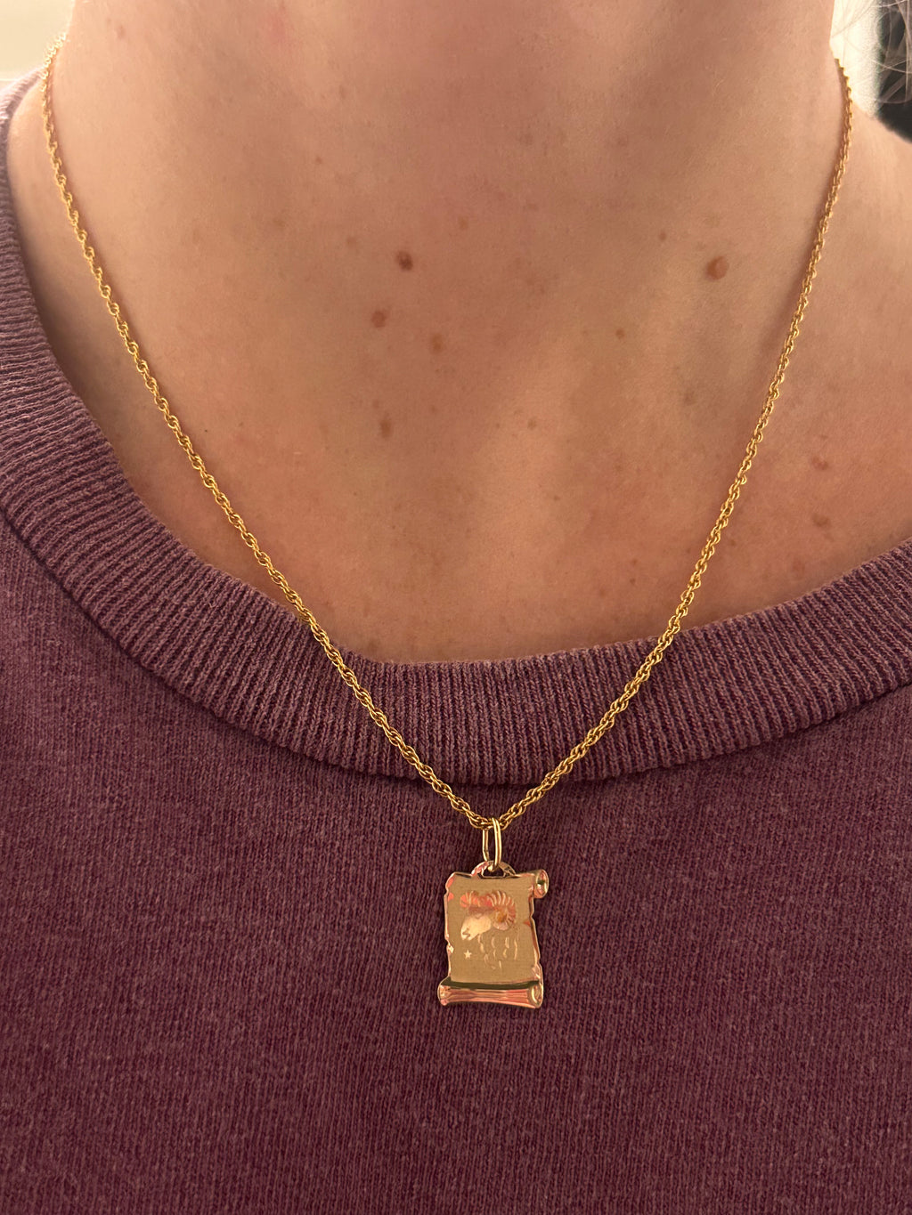 Mini Aries Scroll Charm