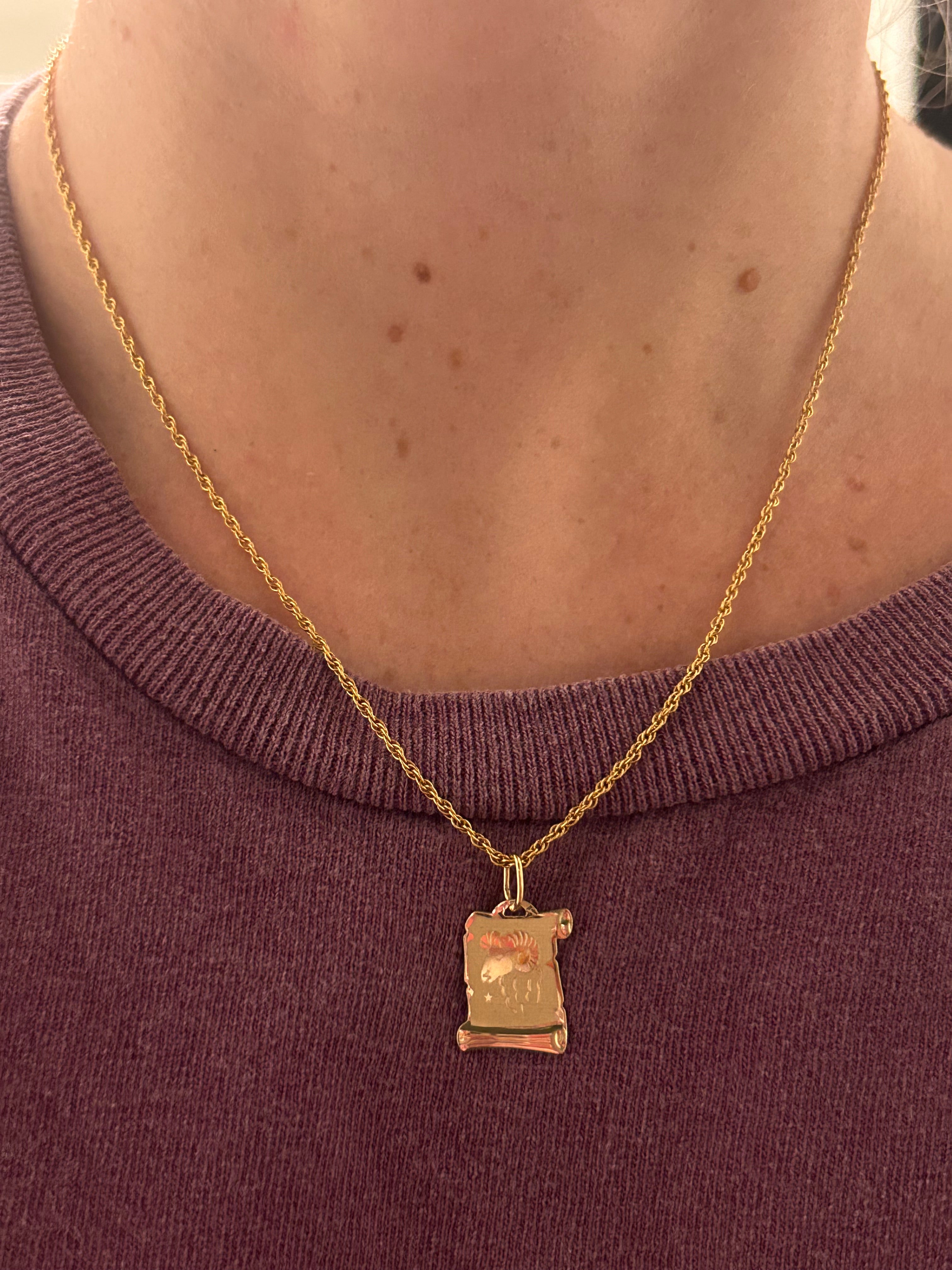 Mini Aries Scroll Charm