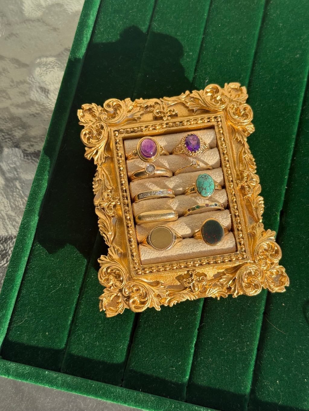 14k Amethyst Cabochon Ring