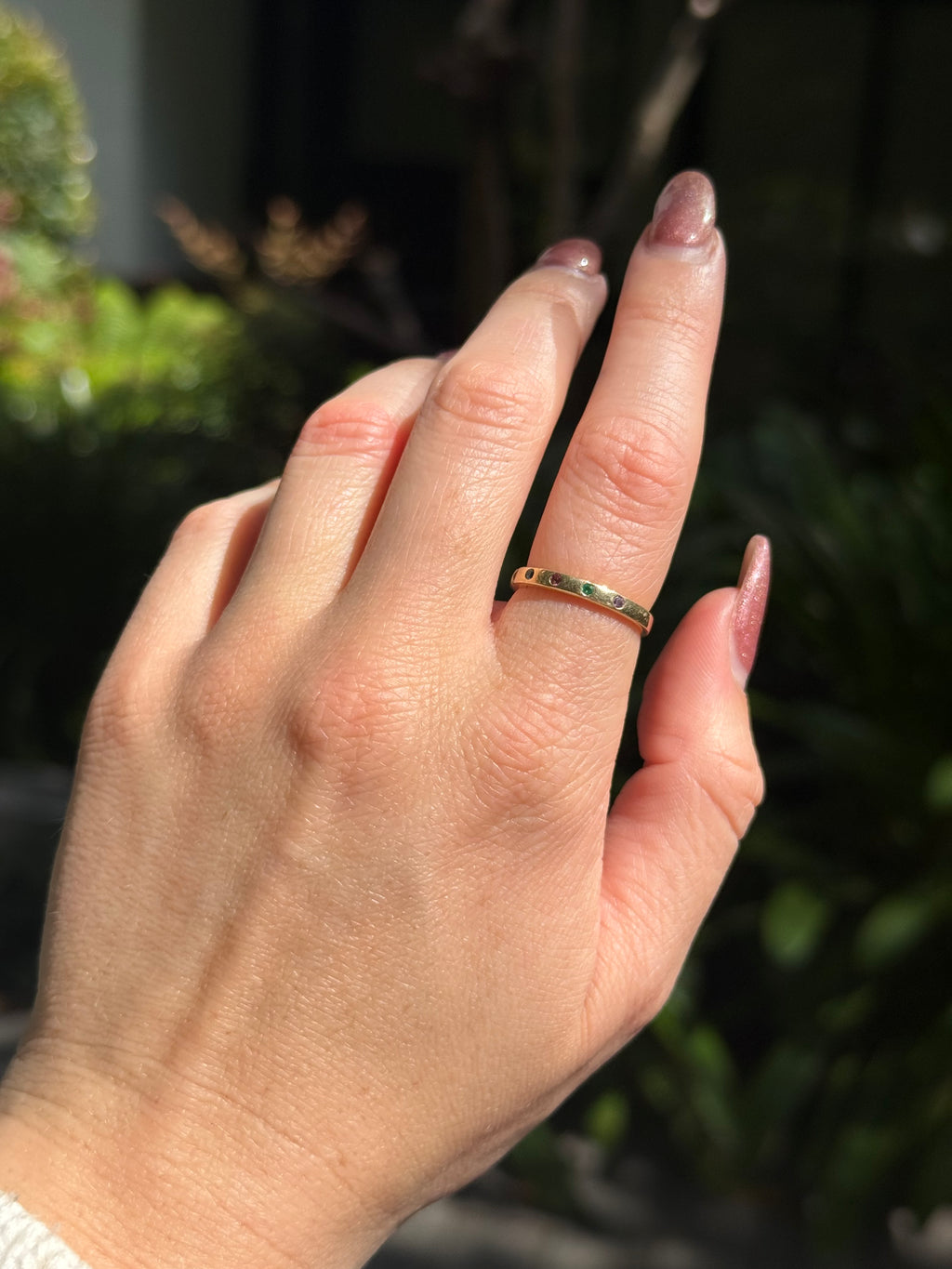 14k Multi Gemstone Band