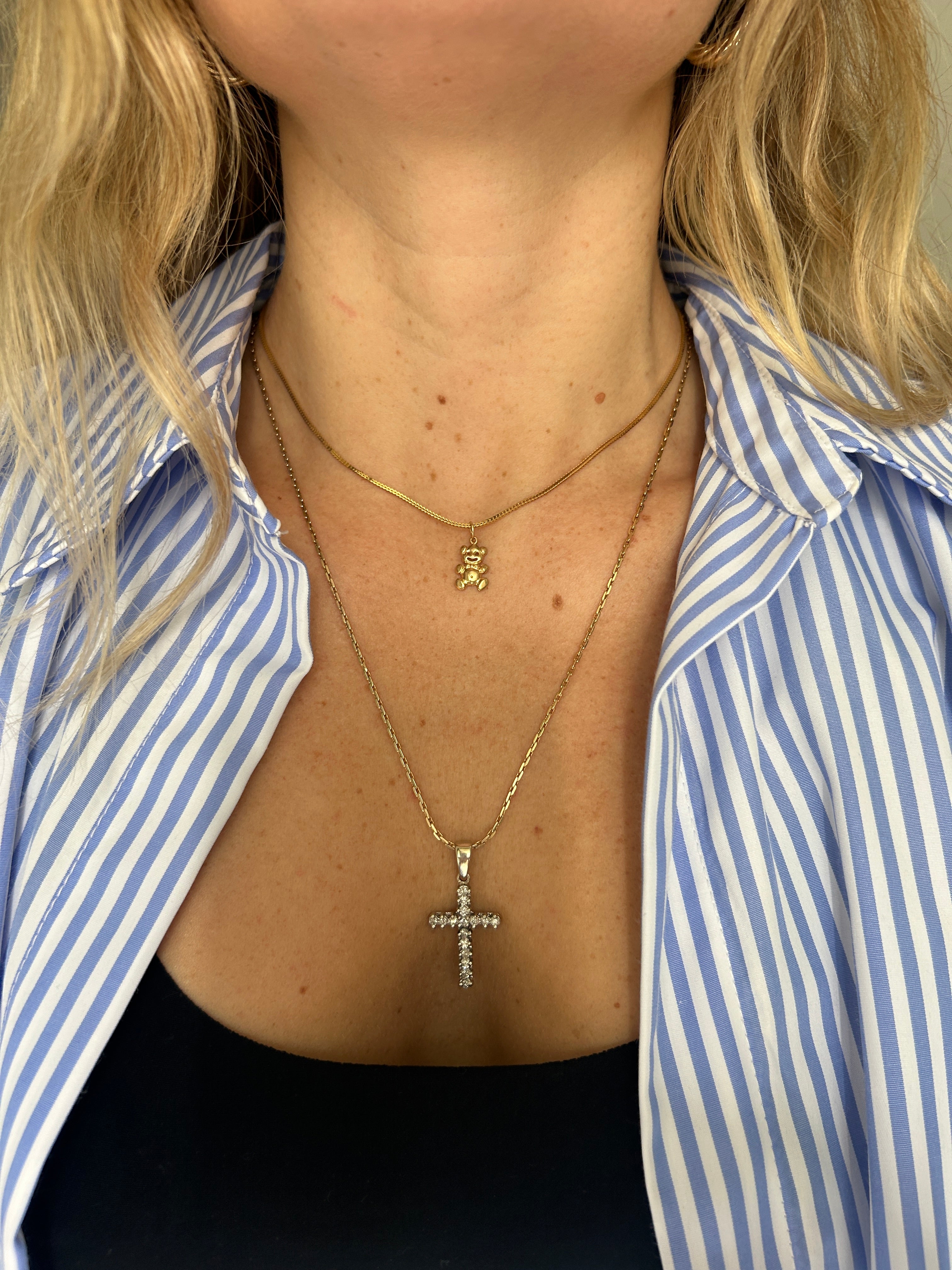 White Gold Diamond Cross