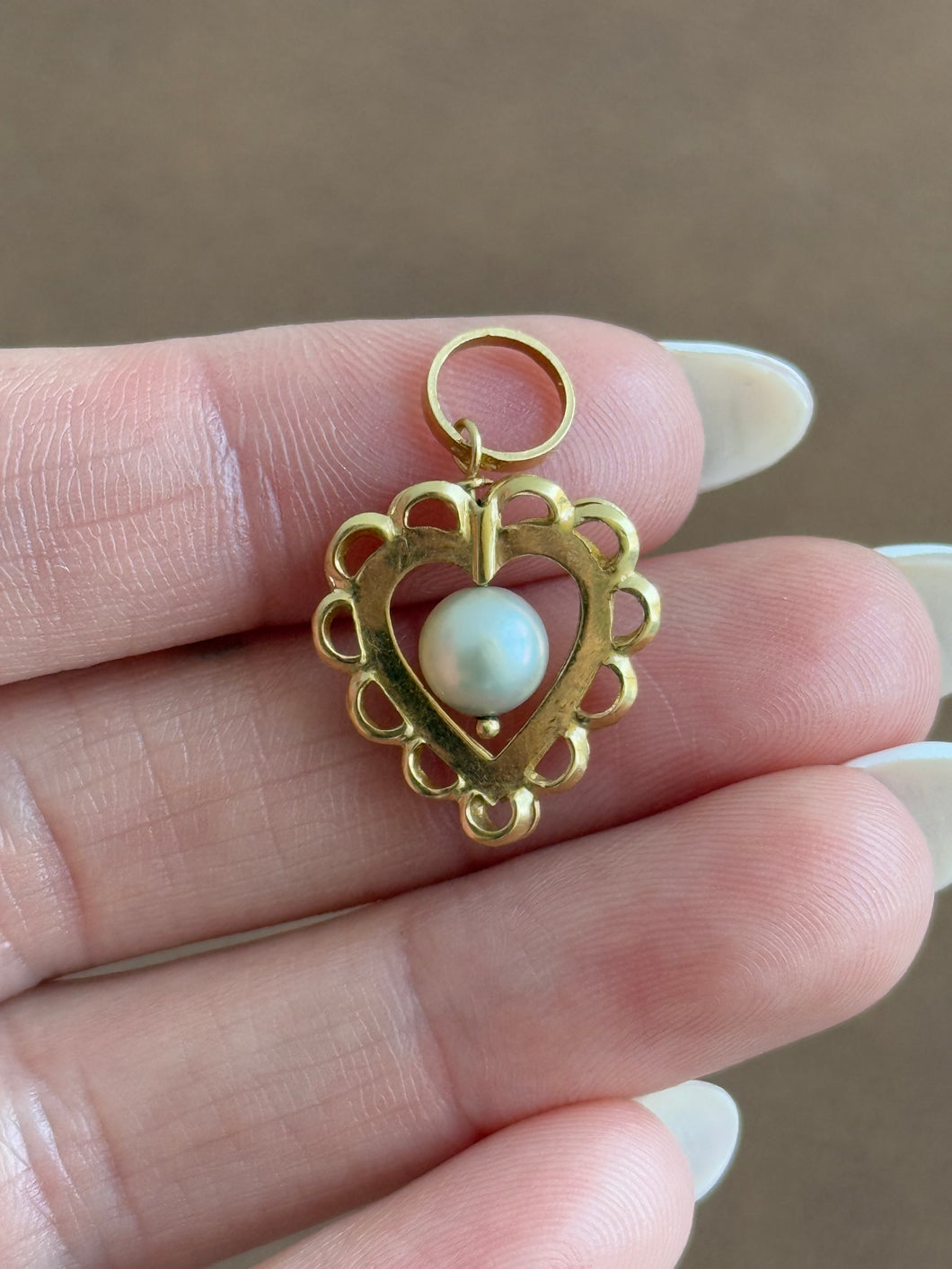 Heart Pearl Charm