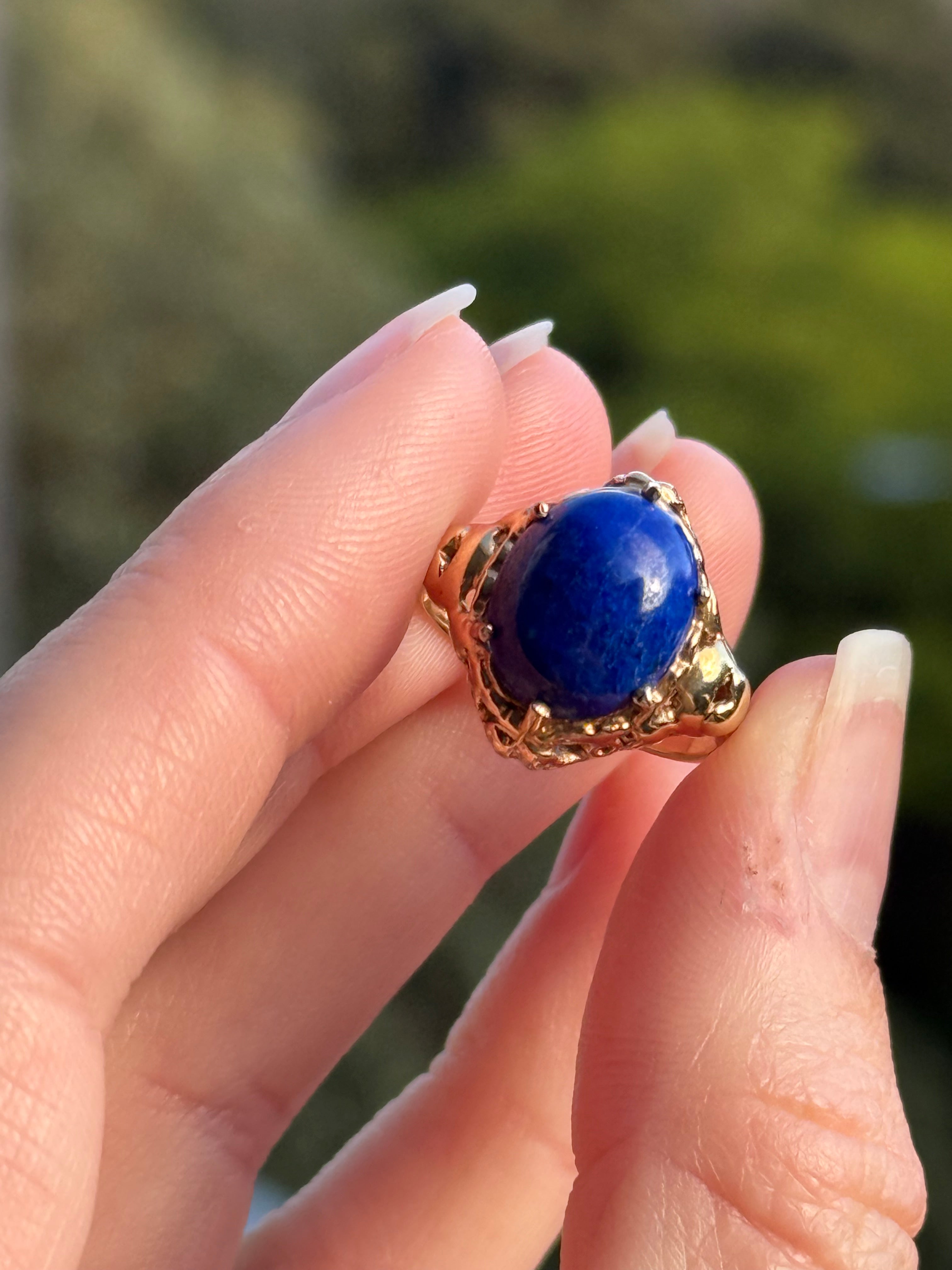 Lapis Cabachon Ring